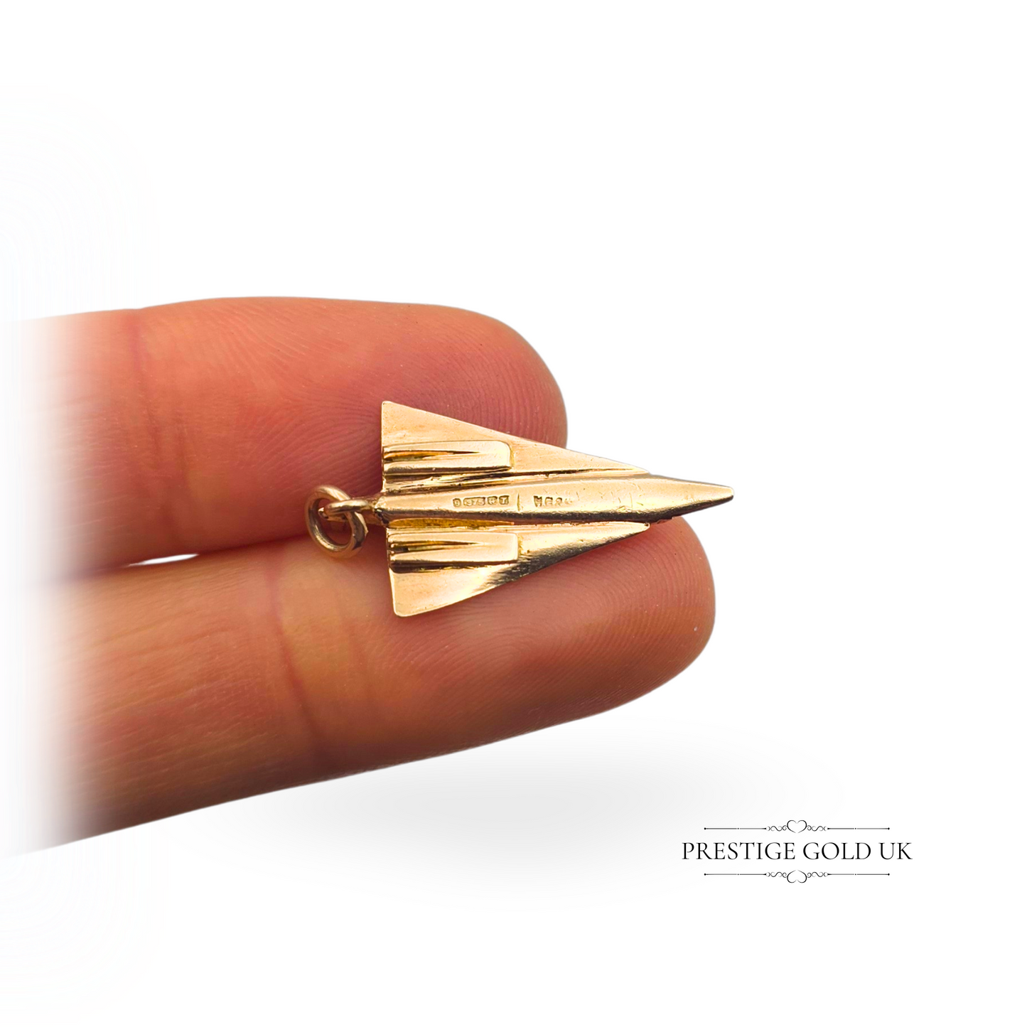 Vintage 9ct Gold Concorde Charm, Fully British Hallmarked