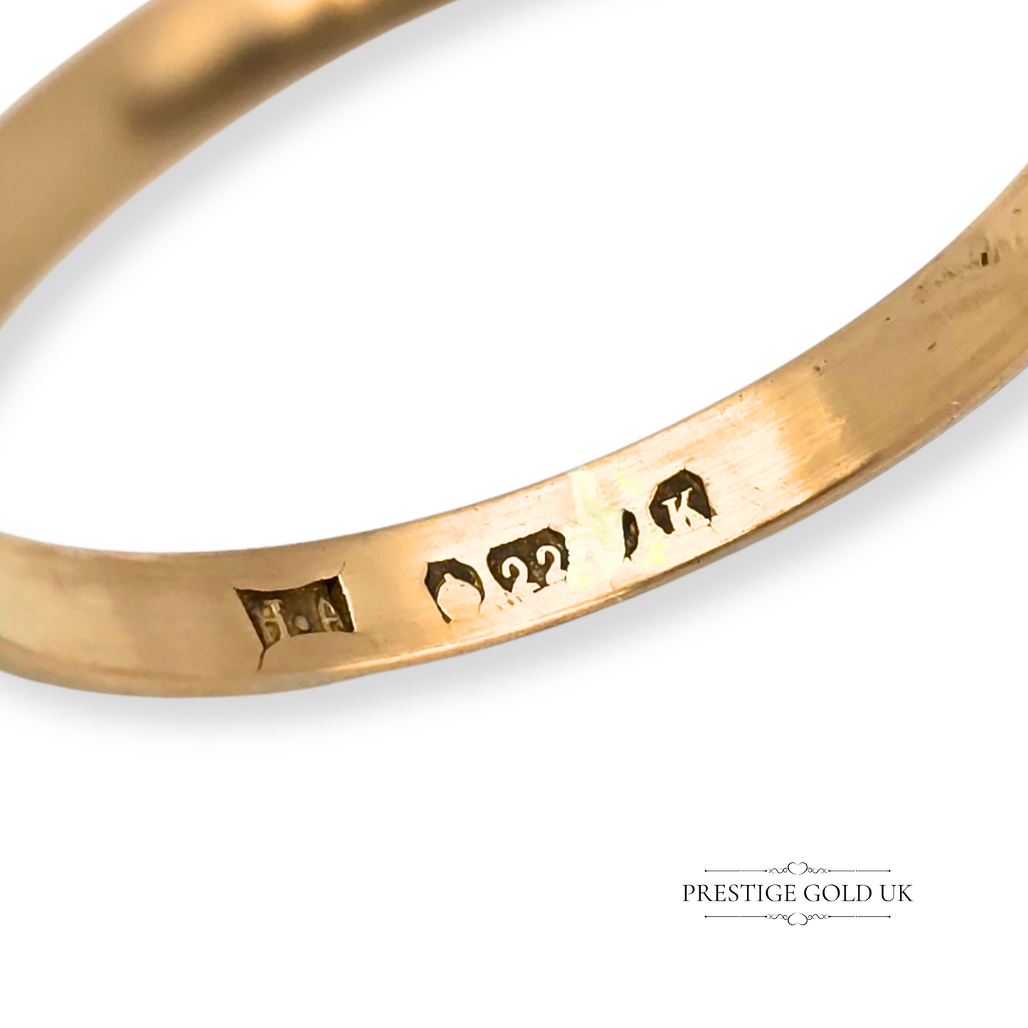1950's Small 22ct Gold Wedding Band, Narrow Ring, UK L 1/2 US 6, 2mm Wide