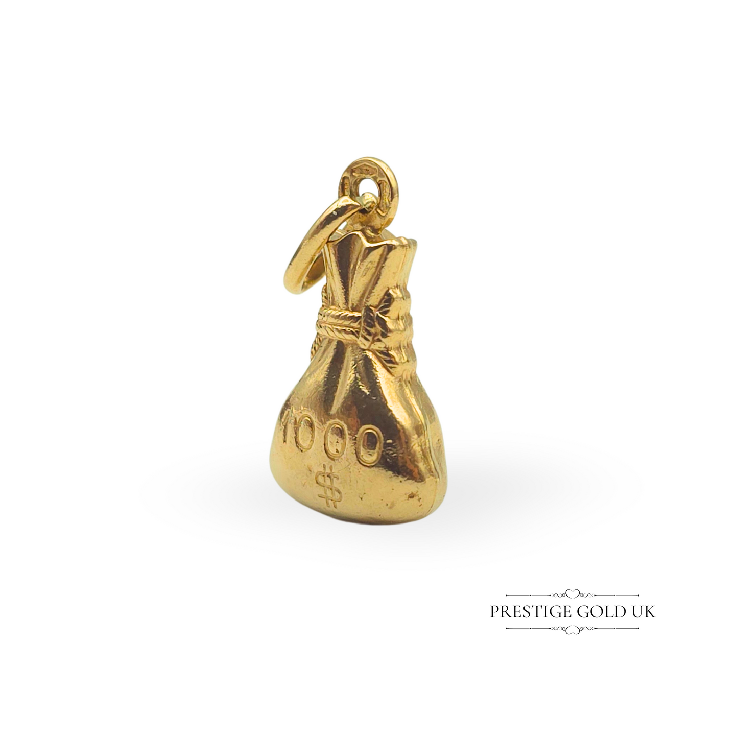 Vintage 9ct Gold $1000 Dollar Money Bag Charm or Pendant