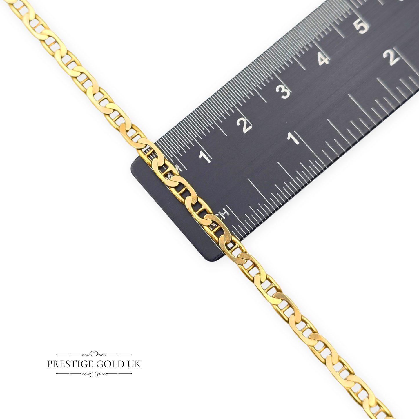 20 1/2" Long Large 9ct Heavy Gold Anchor Chain Necklace Lobster Clasp