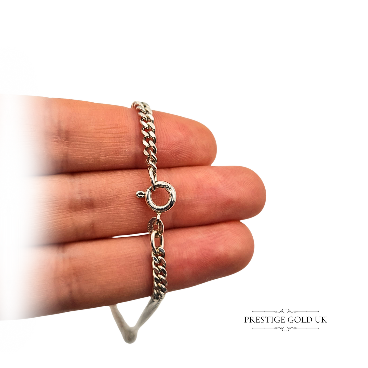 Vintage Silver Curb Chain Necklace 16" 3mm Wide Unisex Chain