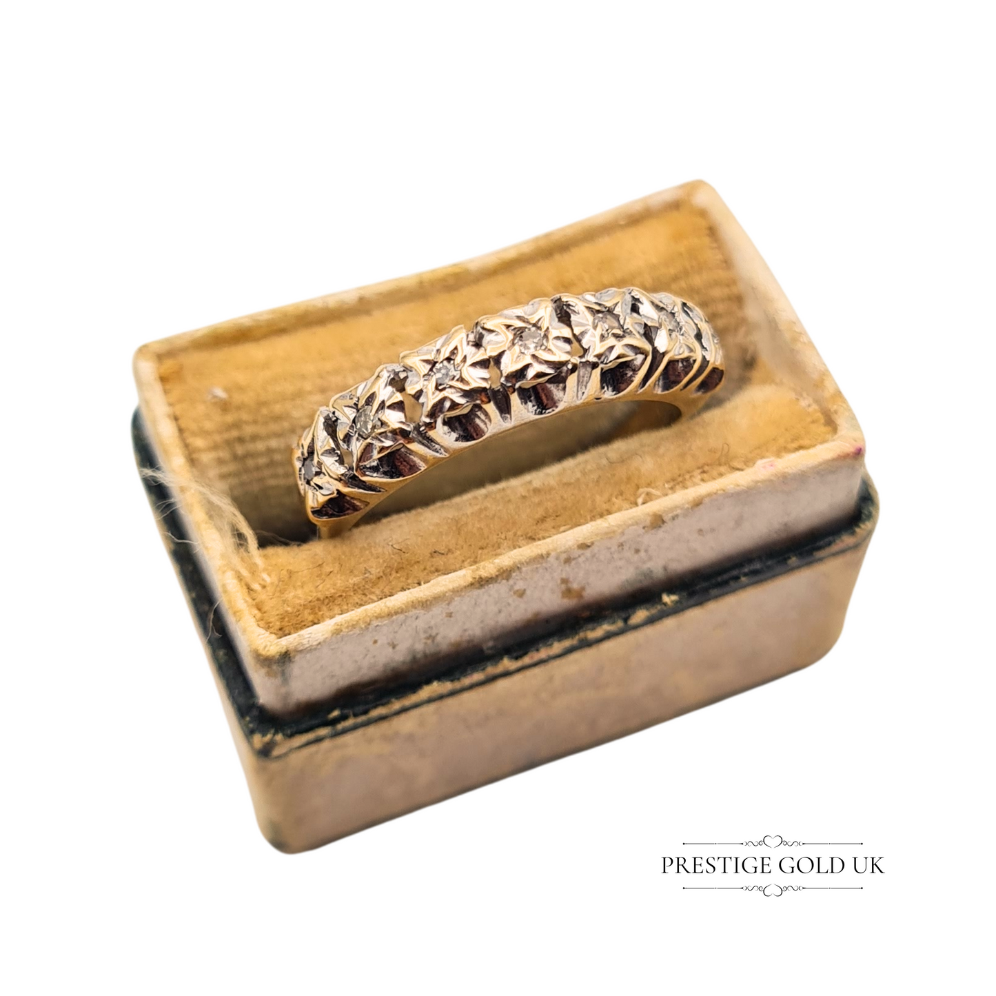 9ct Yellow & White Gold Illusion Set Diamond Ring, Size UK J / US 4 3/4, 1970s
