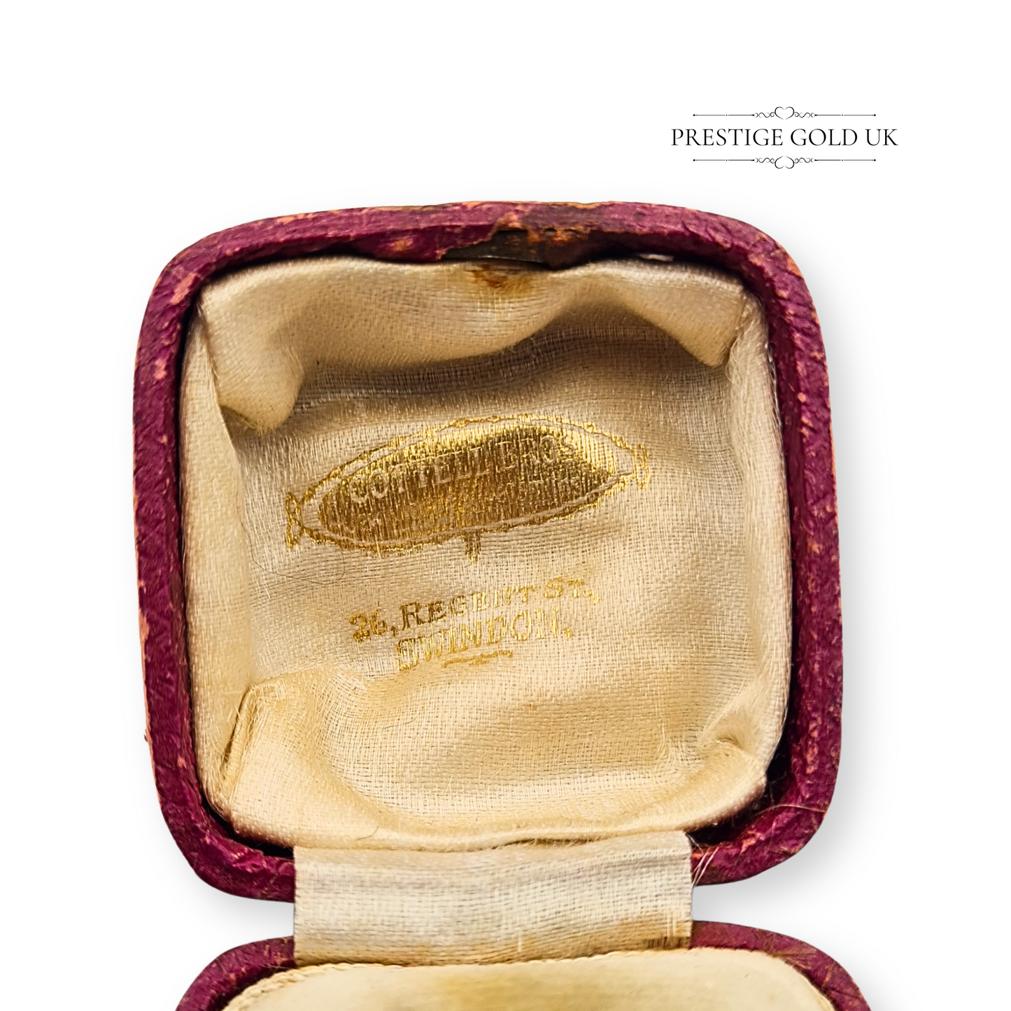 Vintage Red Ring Box, Textured, 40mm x 35mm, Vintage Box