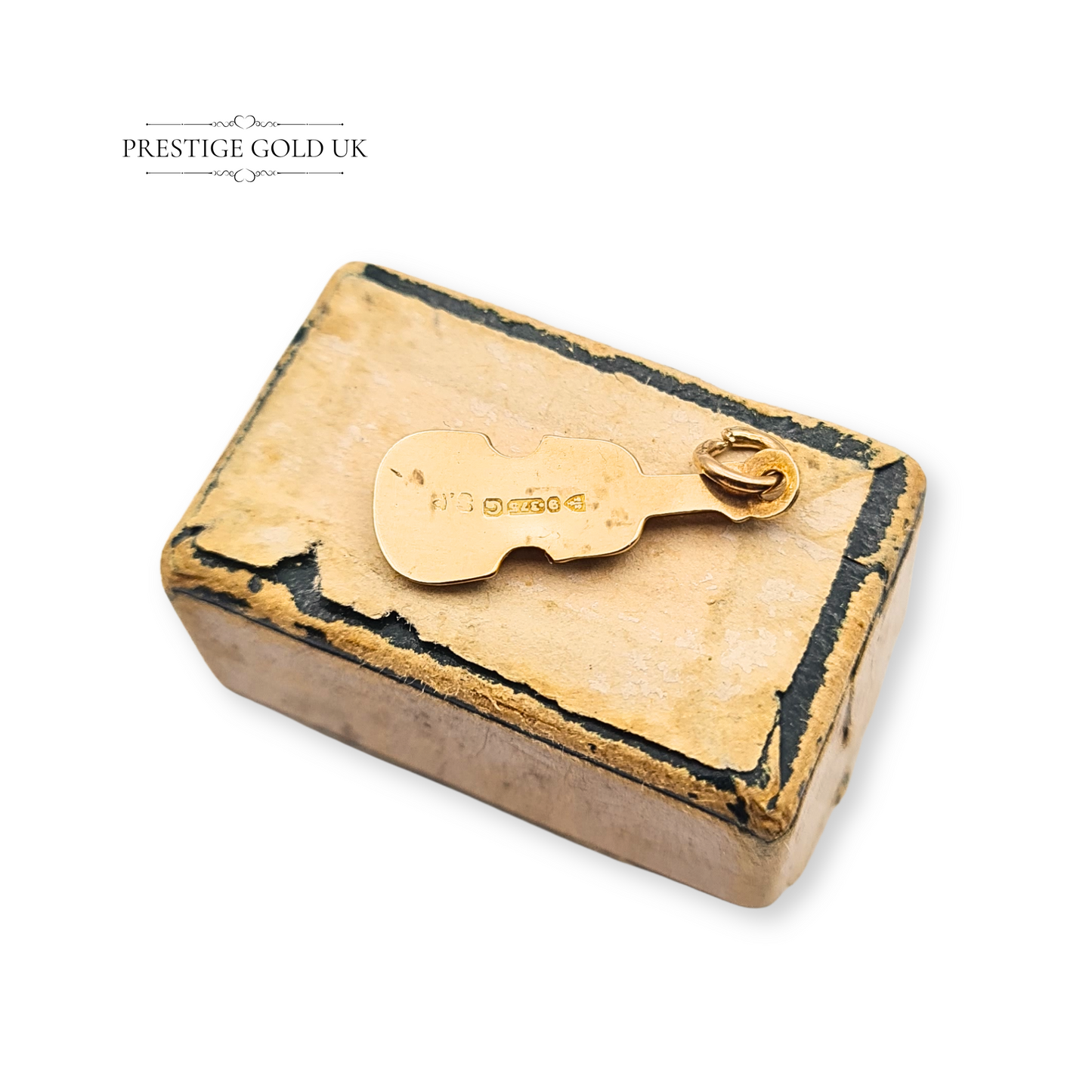 Tiny 9ct Gold Violin Charm, Hallmarked Chester 1957 Small Violin or Viola