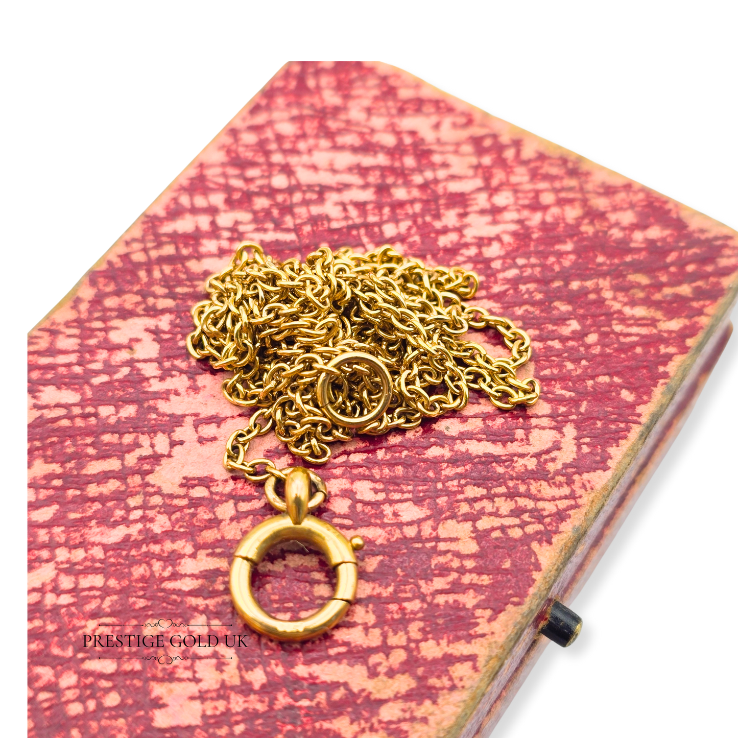 29" Rose Gold Trace Chain Necklace in 9ct, Large Stylish Spring Ring Clasp