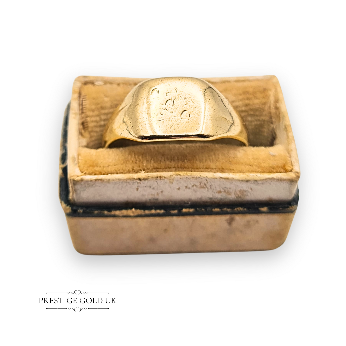 9ct Gold Antique Signet Ring, Monogrammed, UK O 1/2, US 7.5
