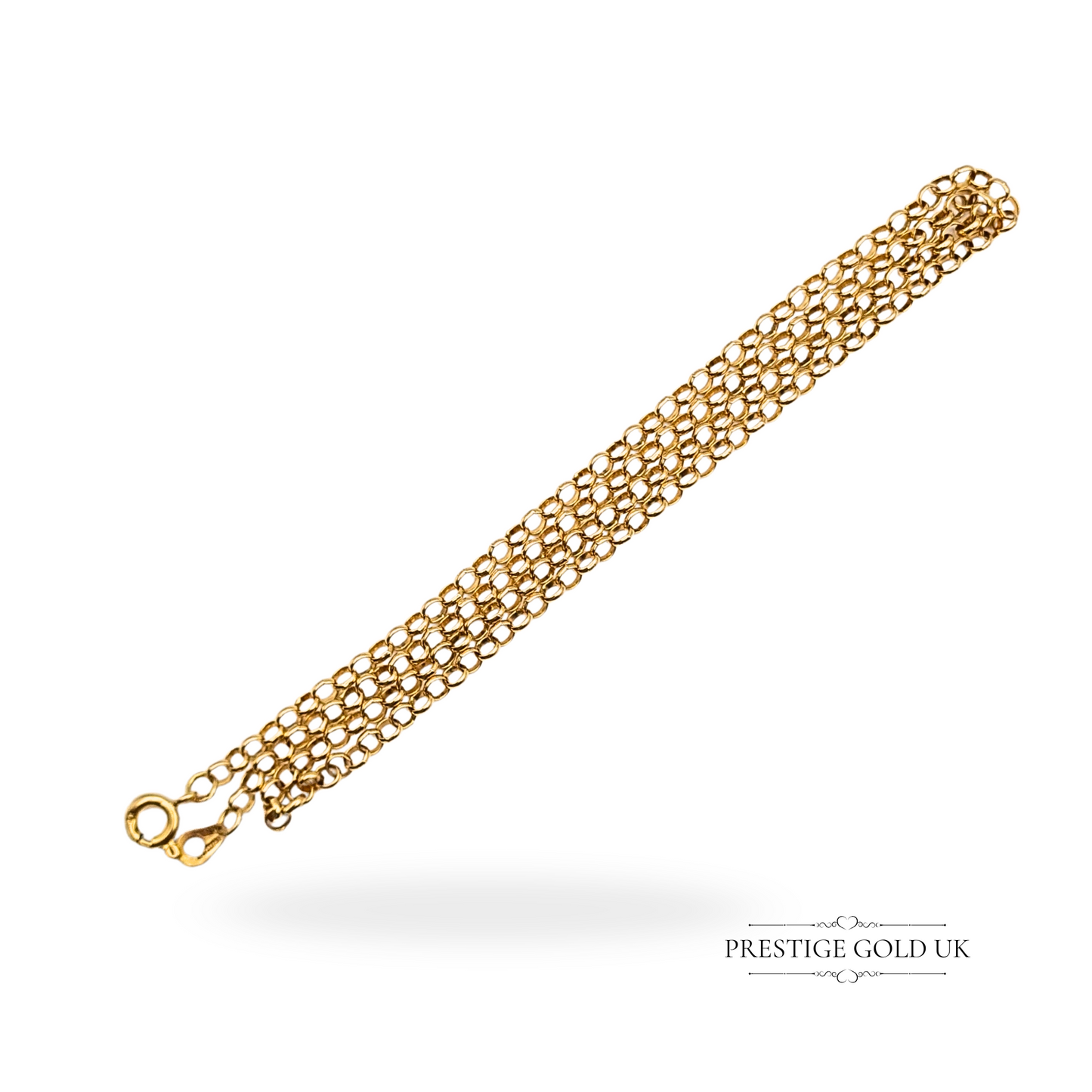 18" 9ct Gold Belcher Chain Necklace, Unisex Rolo Chain