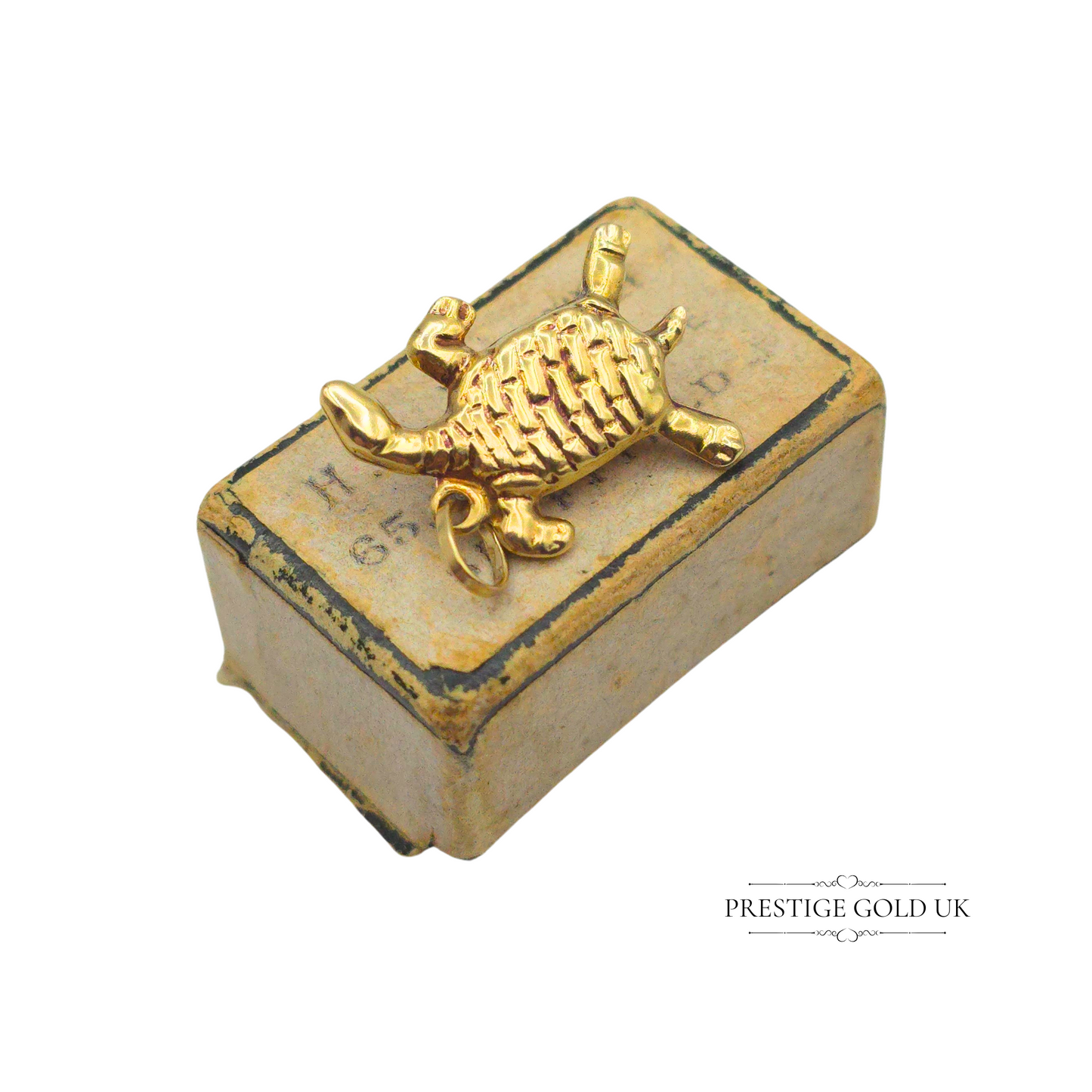 Tiny 14ct Gold Sea Turtle Charm, Vintage Petite Ocean Lover Pendant Gift