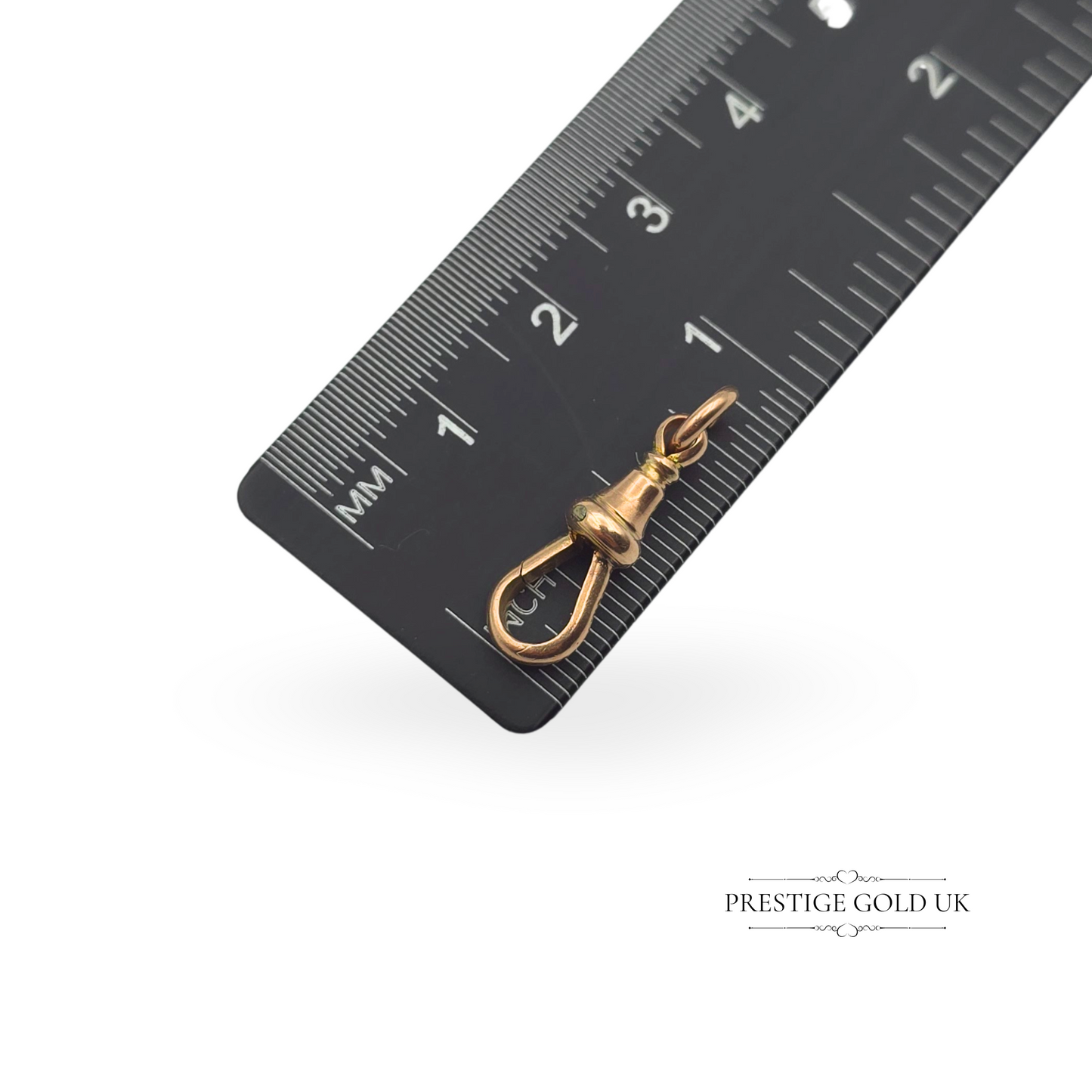Vintage 9ct Rose Gold Dog Clip, 22mm Stamped 9ct