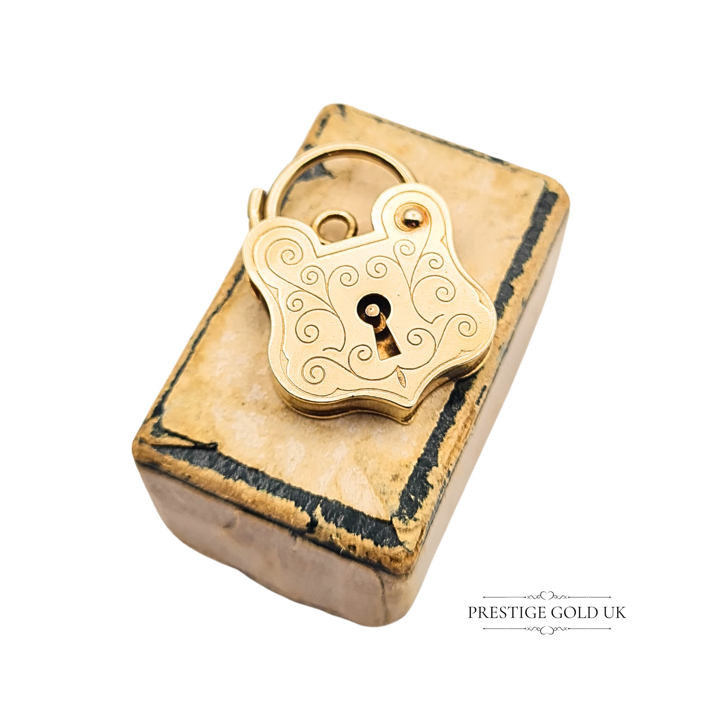 9ct Gold Heart Padlock Charm 1995 London Hallmarked Engraved