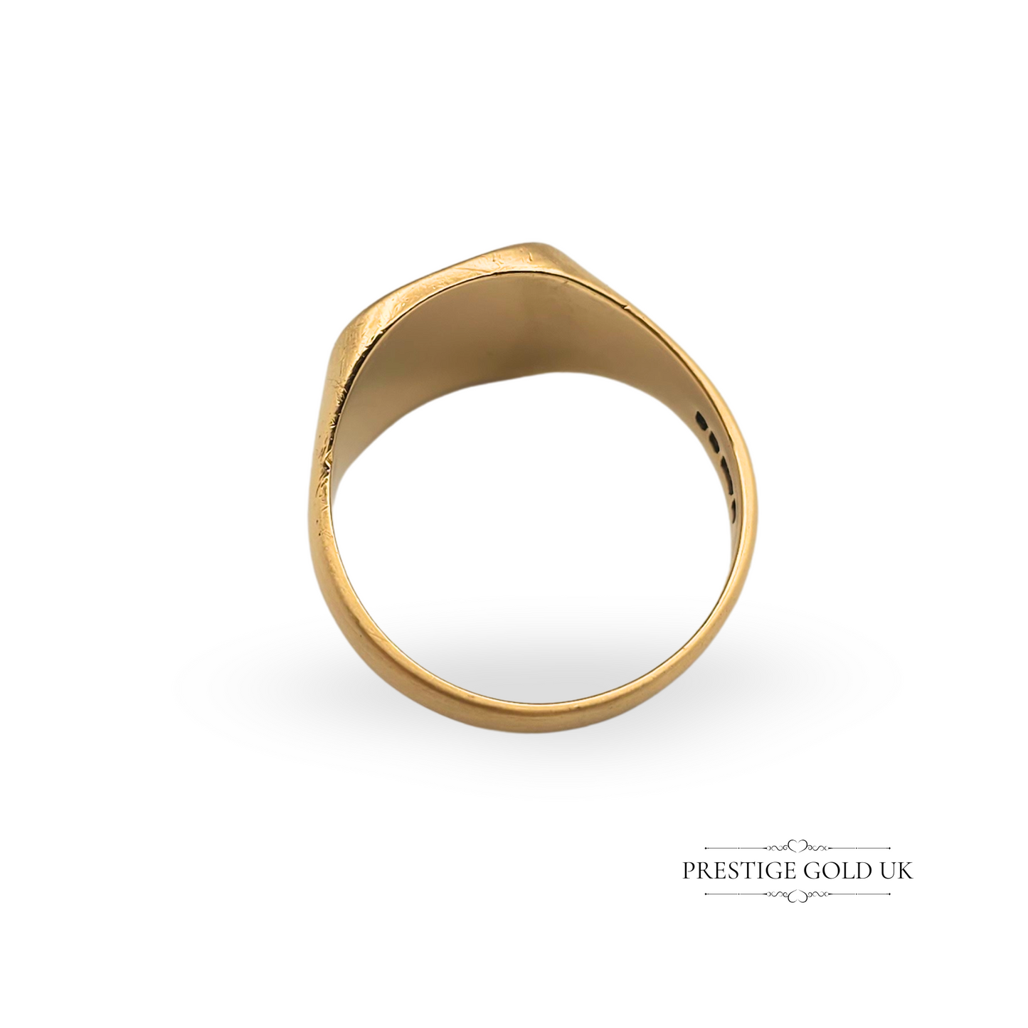 9ct Gold Signet Ring, 1976 London Hallmark, UK T US 9 1/2 Brushed Finish