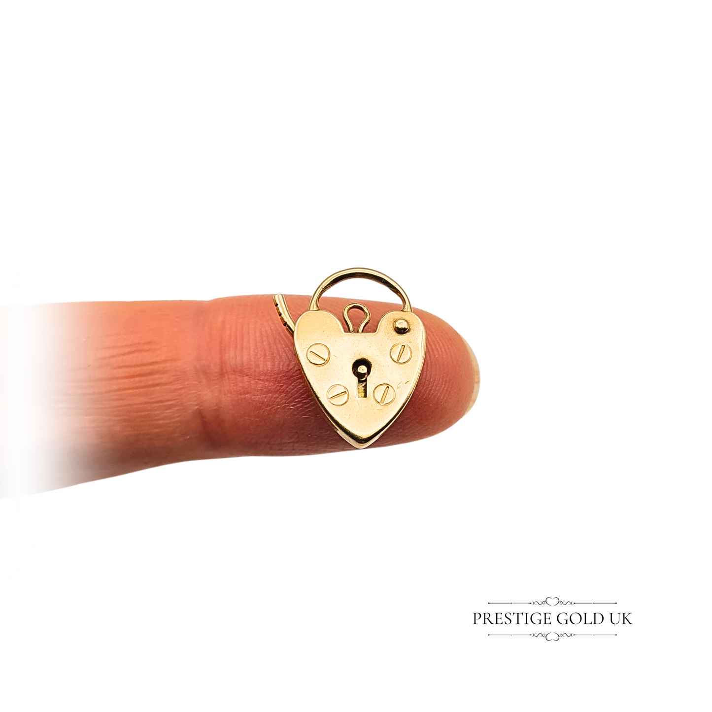 Small 9ct Gold Opening Heart Padlock For Necklace or Bracelet