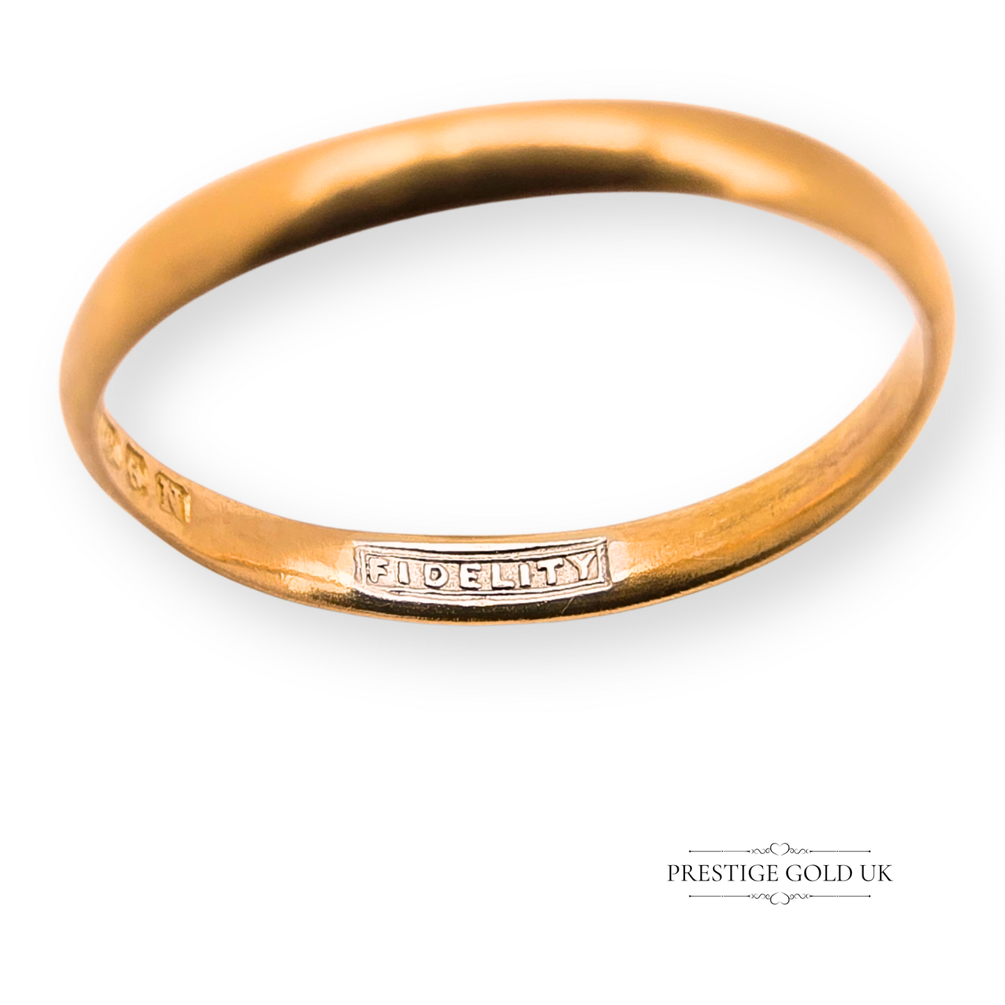 22ct Gold Skinny Wedding Band, UK I - US 4 1/2 - 2mm Wide, Fidelity