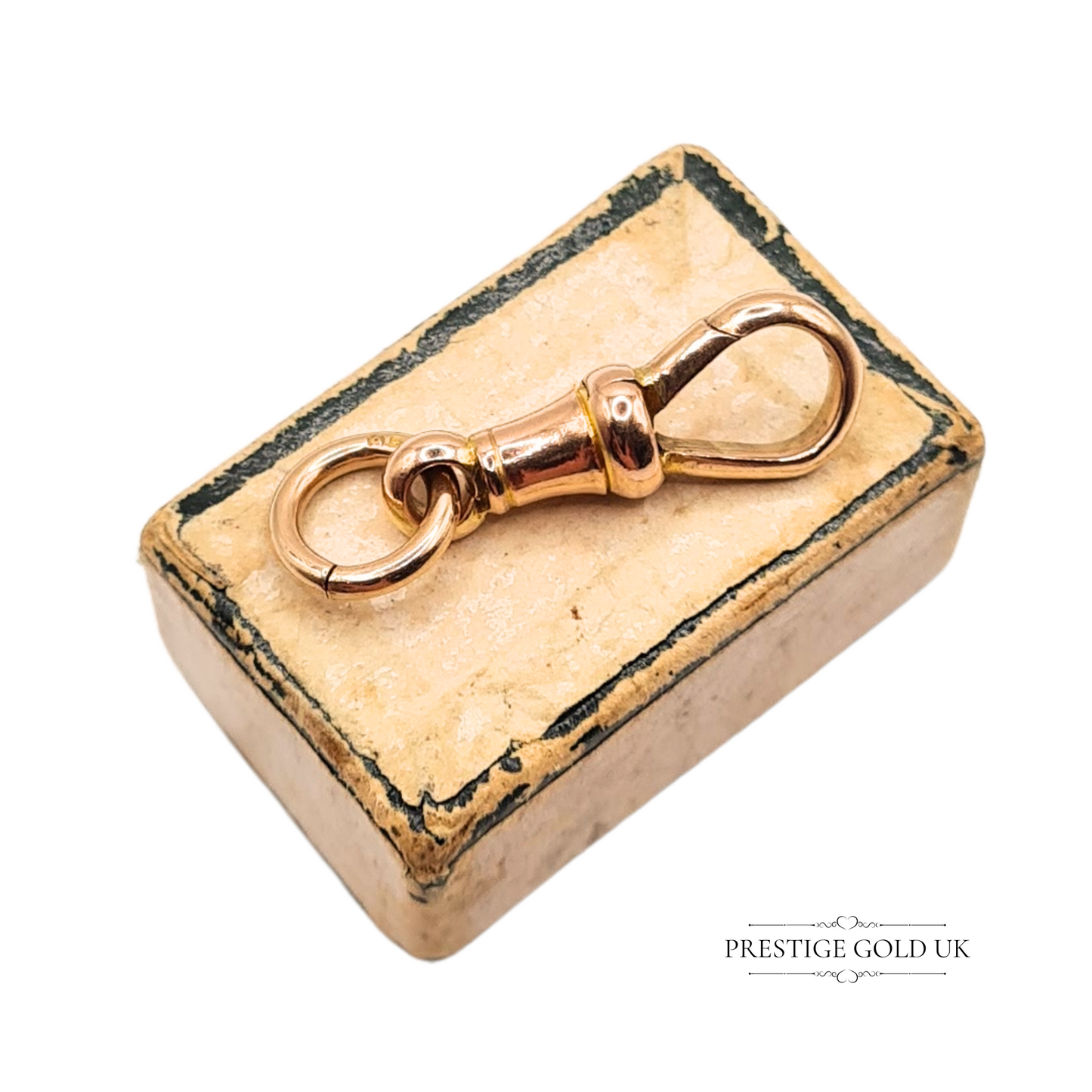9ct Rose Gold Antique Dog Clip Clasp Stamped 9 375 24mm Wide