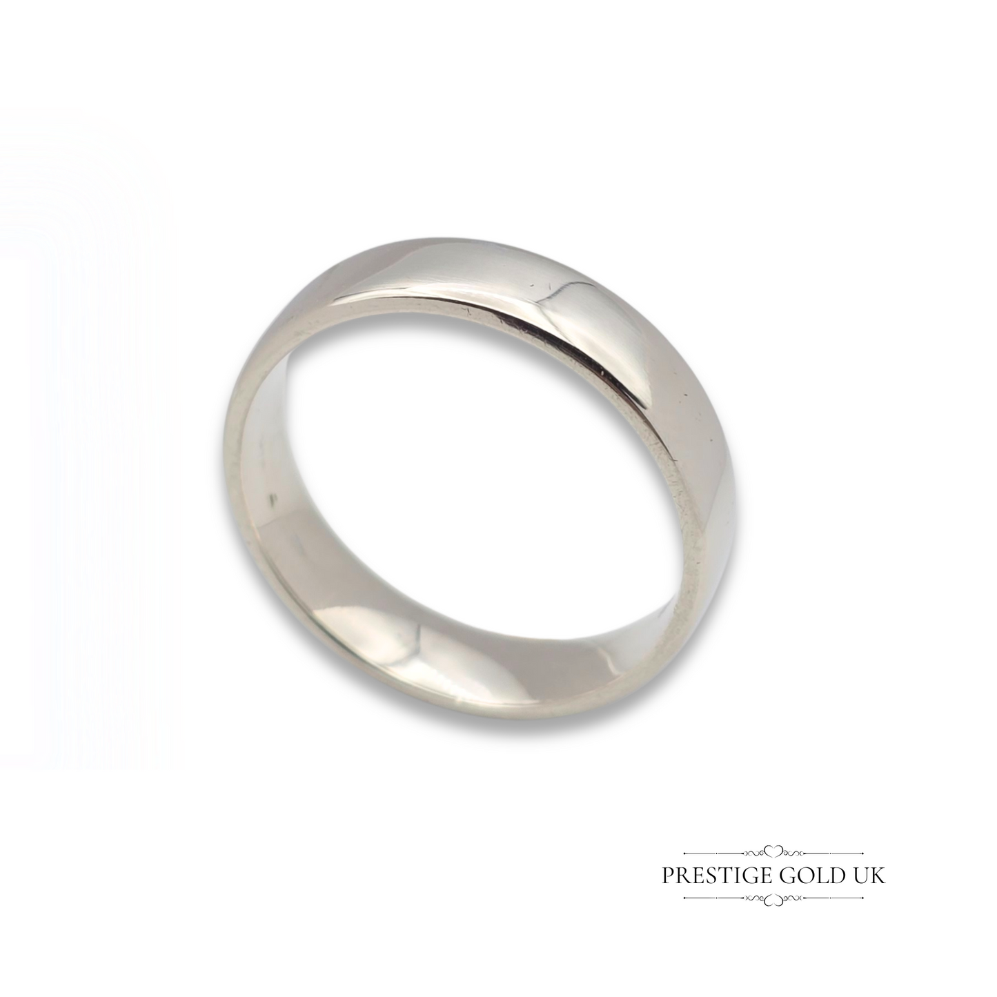 Heavy Platinum Wedding Band Crafted By B&N London, Size UK Q 1/2 US 8 1/2