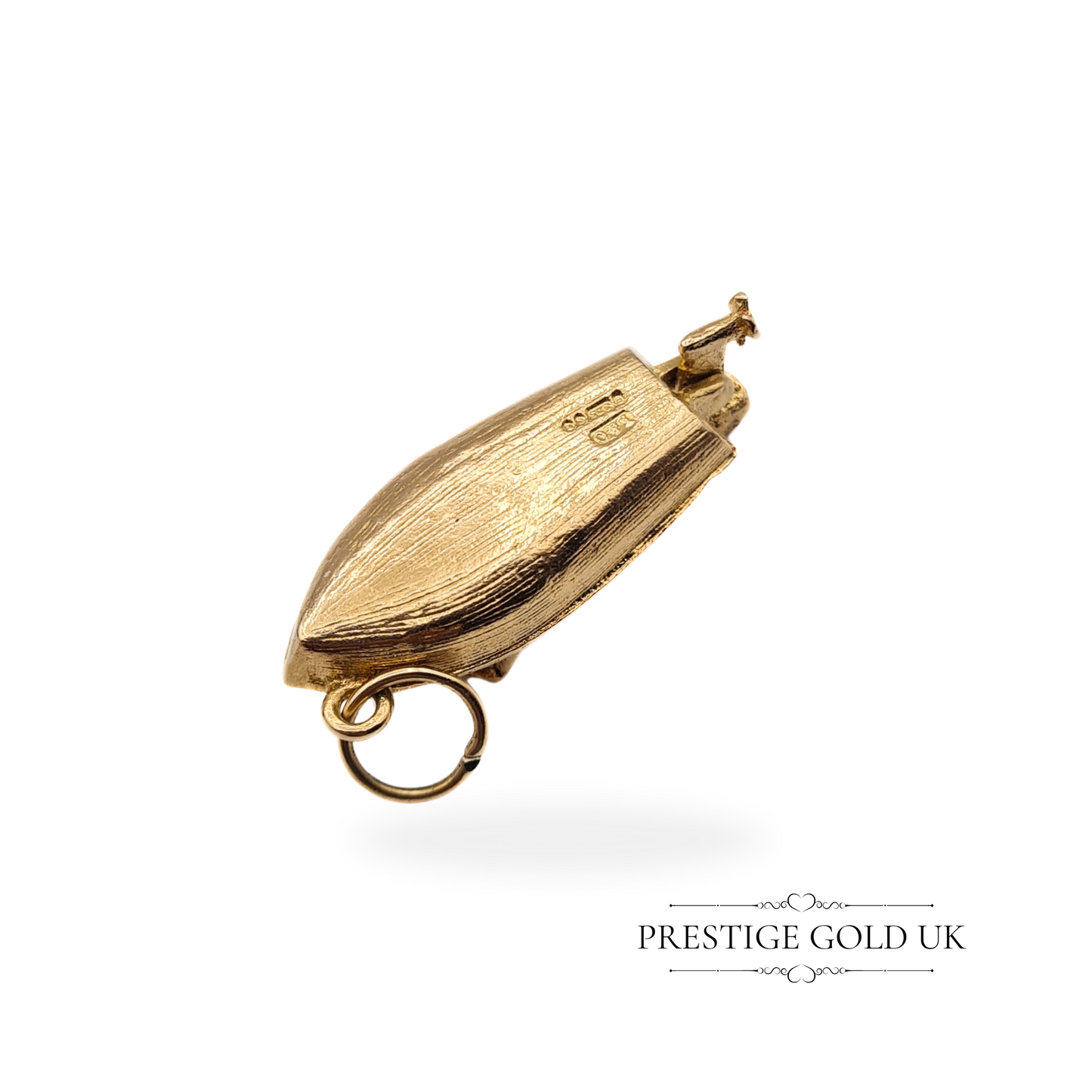 Vintage 9ct Gold Motorboat Charm with Moving Outboard Motor