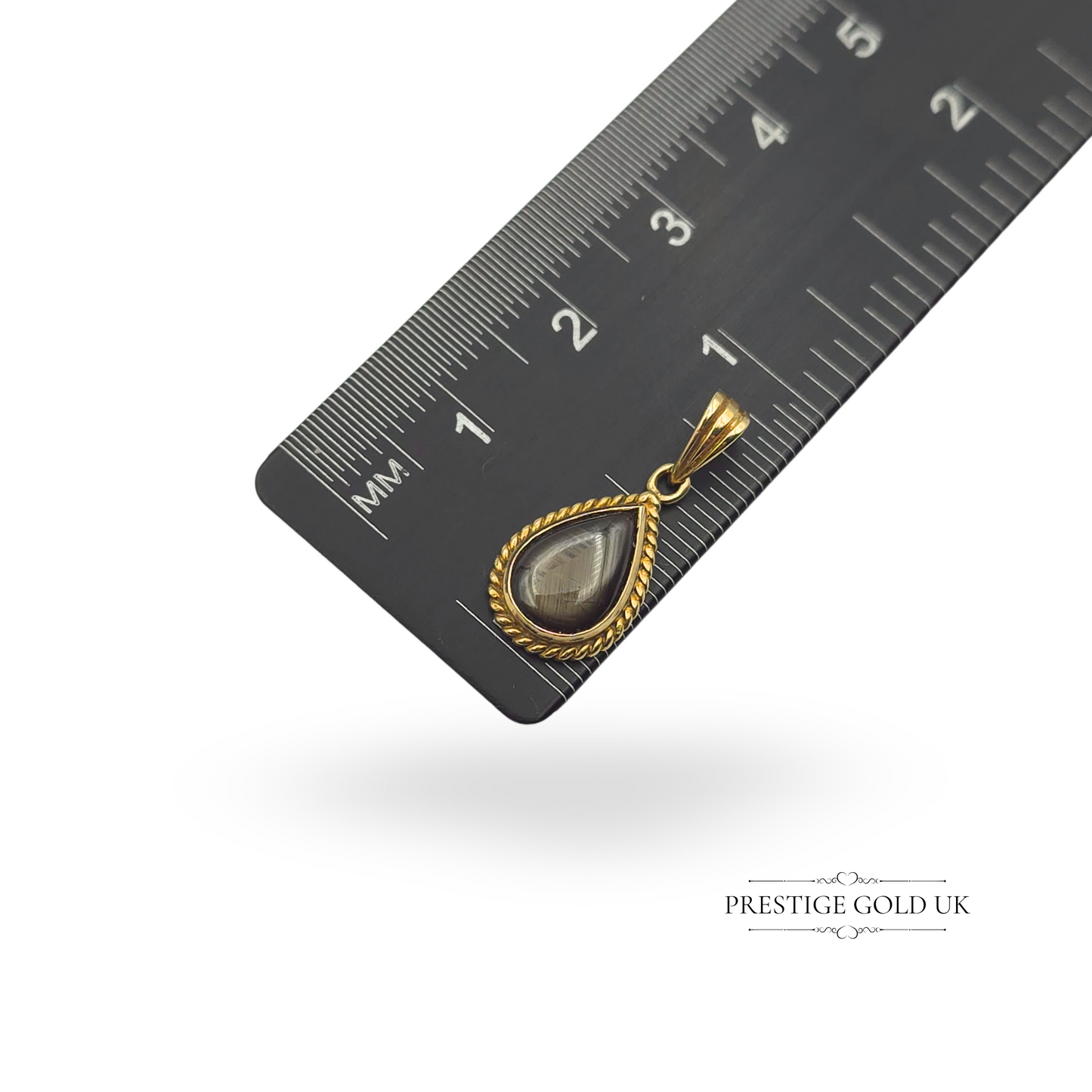 14ct Gold Cat’s Eye Pendant, Dainty Teardrop, Delicate & Elegant