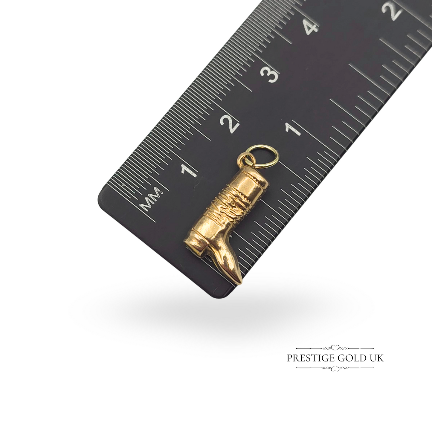 9ct Gold Cowboy Boot Charm, London Hallmarked 1977, Western Rodeo Pendant