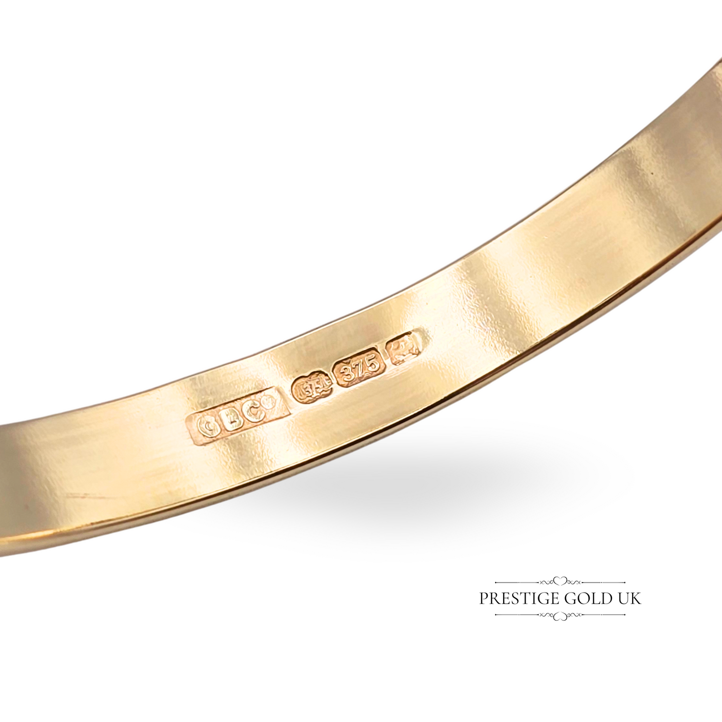 9ct Gold Child’s Bangle, Engraved Botanical Design Beautiful Child’s Bangle
