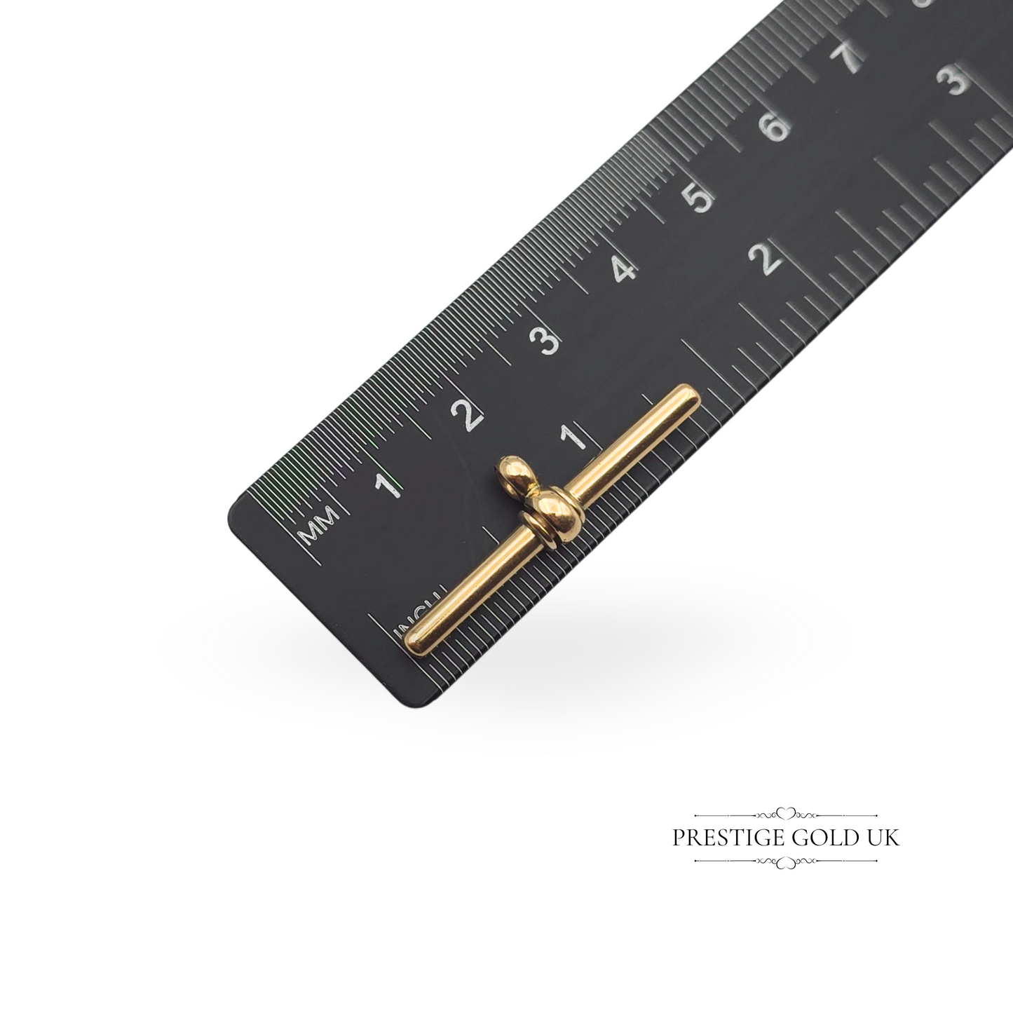Antique 9ct Rose Gold Swivel T-Bar, 34mm