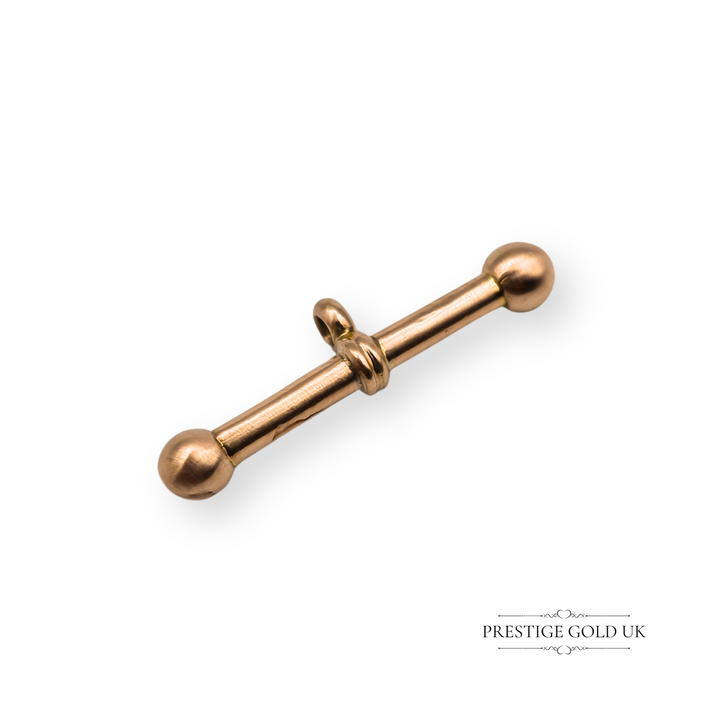 9ct Rose Gold T-Bar Pendant, Ball-Ended T Bar, Albert Chains or Necklaces
