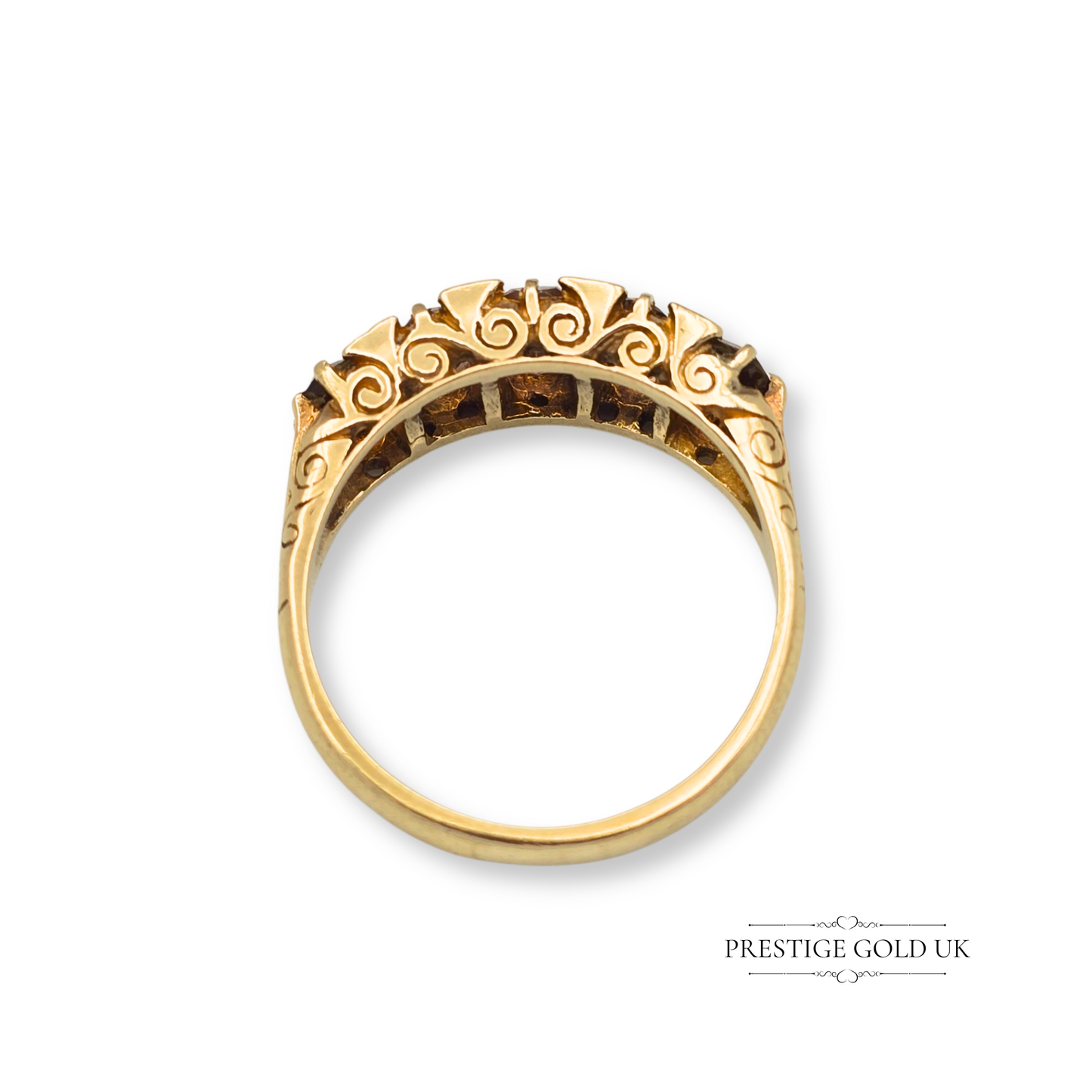 9ct Gold Multistone Smokey Quartz & Diamond Ring, UK R - US 8 3/4