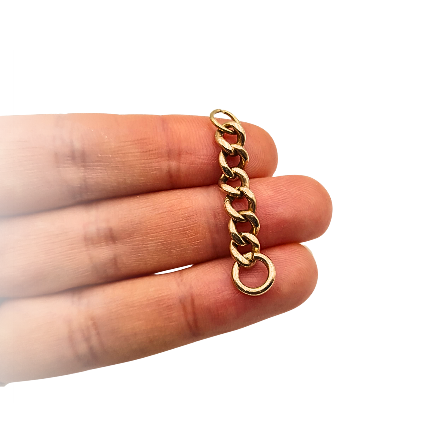 9ct Rose Gold Solid Curb Chain Extender Dropper 38mm