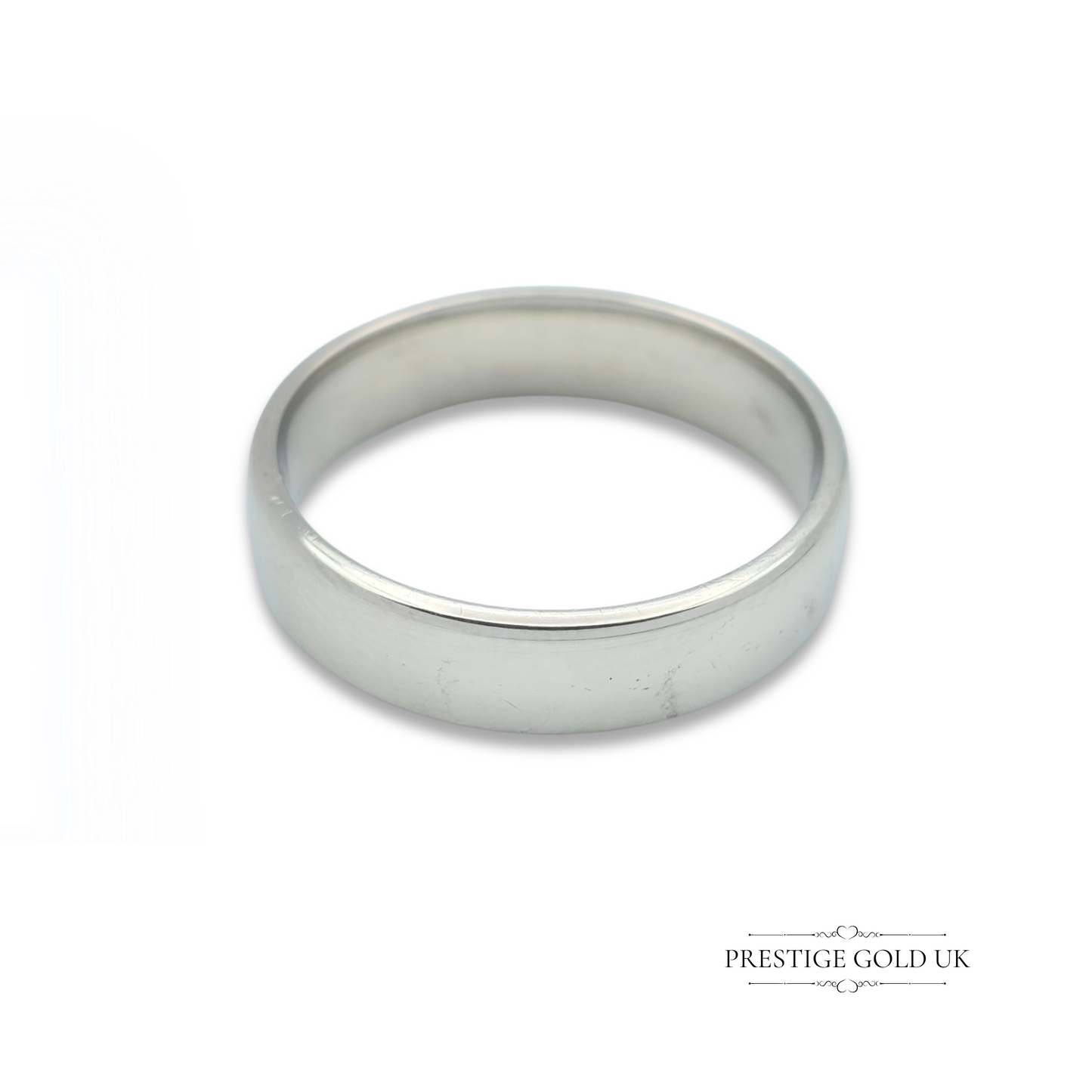 Heavy Platinum Wedding Band Crafted By B&N London, Size UK Q 1/2 US 8 1/2