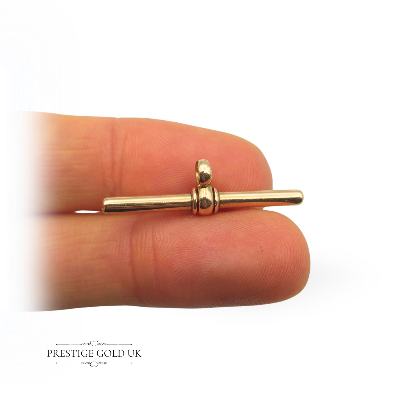 Antique 9ct Rose Gold Swivel T-Bar, 34mm