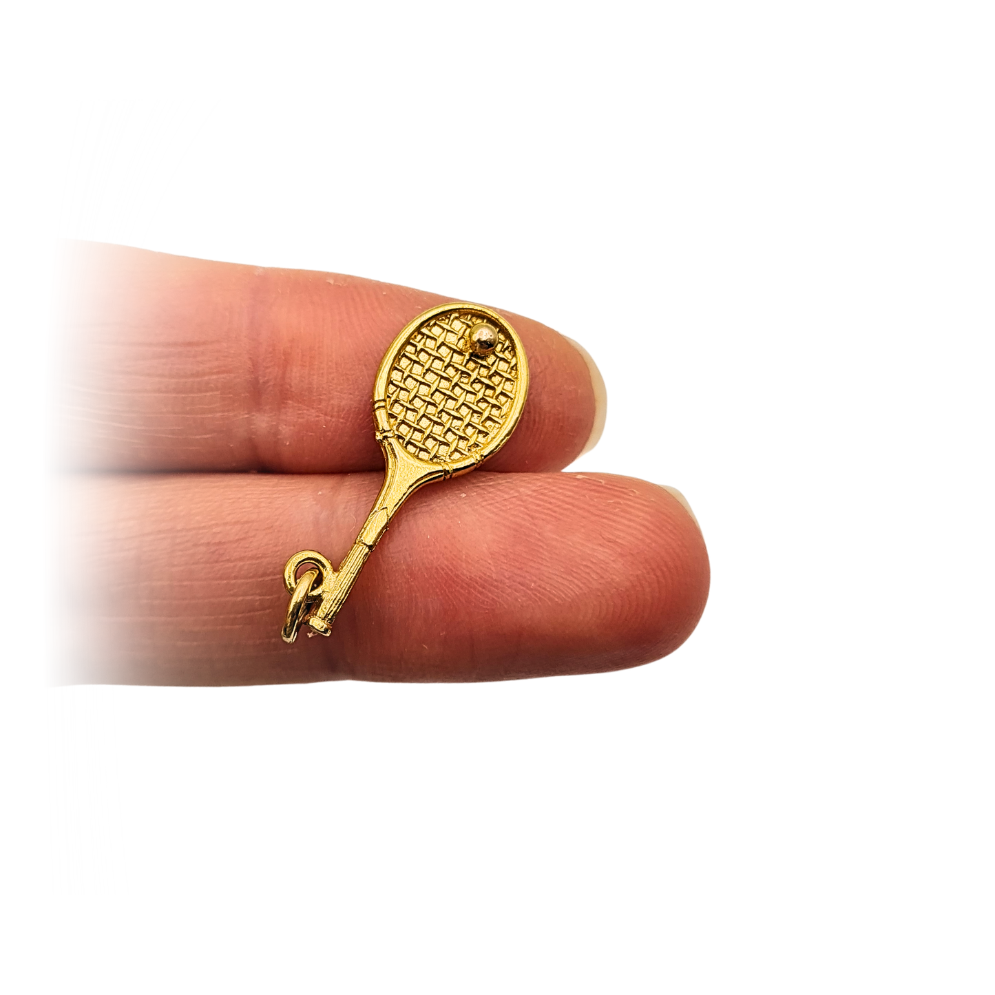 9ct Gold Tennis Racket Charm, Birmingham 1986