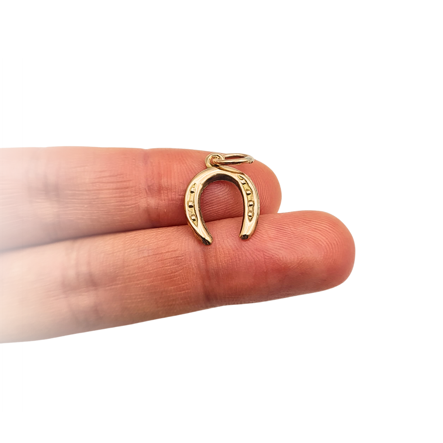 Small 9ct Gold Horseshoe Charm Pendant Small Hollow Lucky Charm