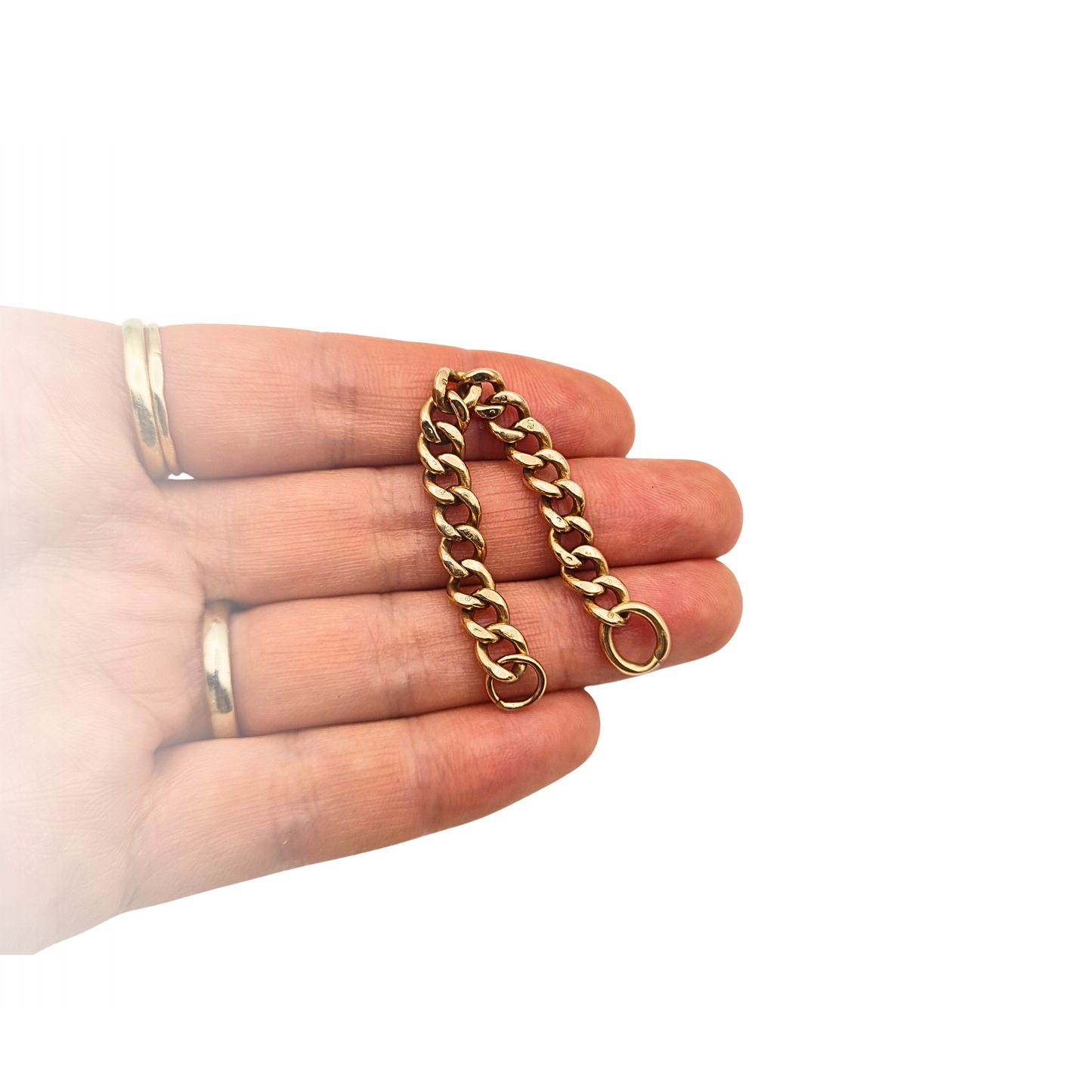 Antique 9ct Rose Gold Chain Extender Dropper 3.5in 9cm Solid Gold Curb Link Chain