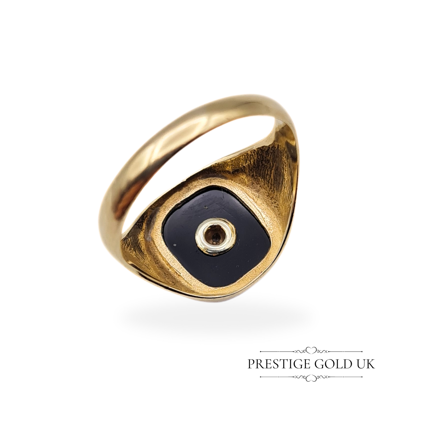 Clearance Item 9ct Gold Onyx & Diamond Signet Ring, UK R US 8 3/4 Euro 59