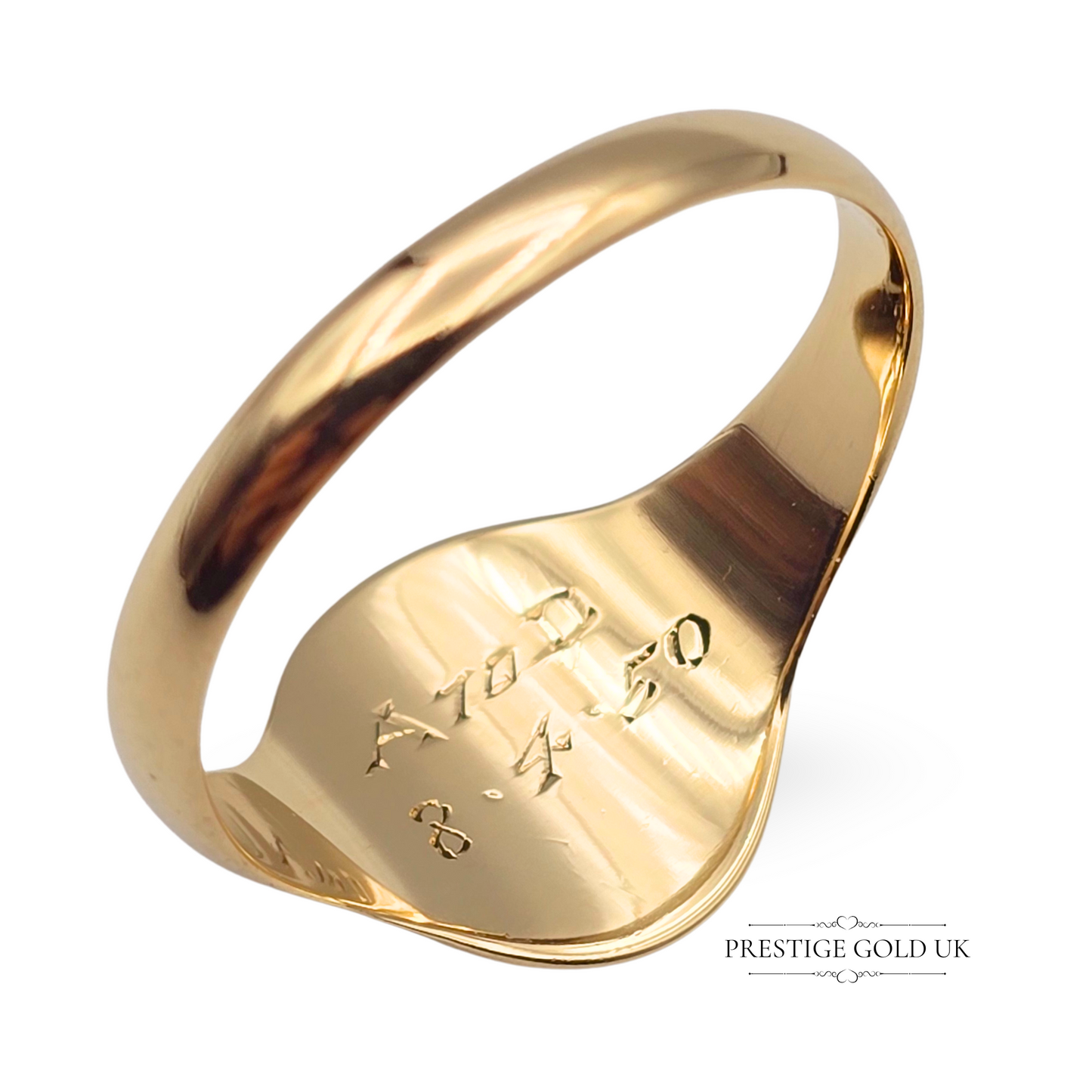 9ct Gold Oval Signet Ring, 949 Hallmark, Solid Gold, UK R US 6 3/4 Euro 59