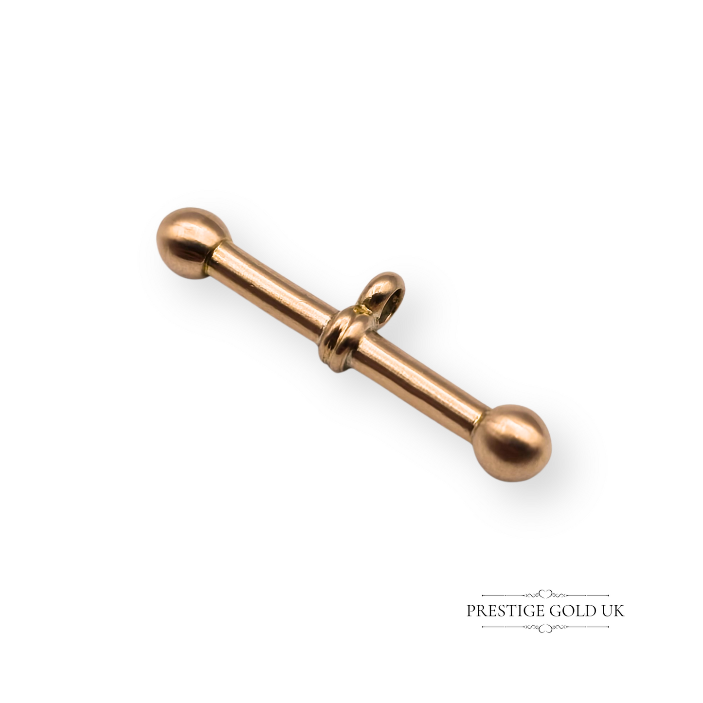 9ct Rose Gold T-Bar Pendant, Ball-Ended T Bar, Albert Chains or Necklaces