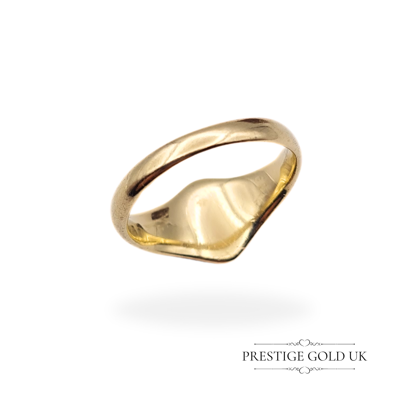 Antique 9ct Gold Heavy Signet Ring - Size UK R US 8 3/4 Euro 59