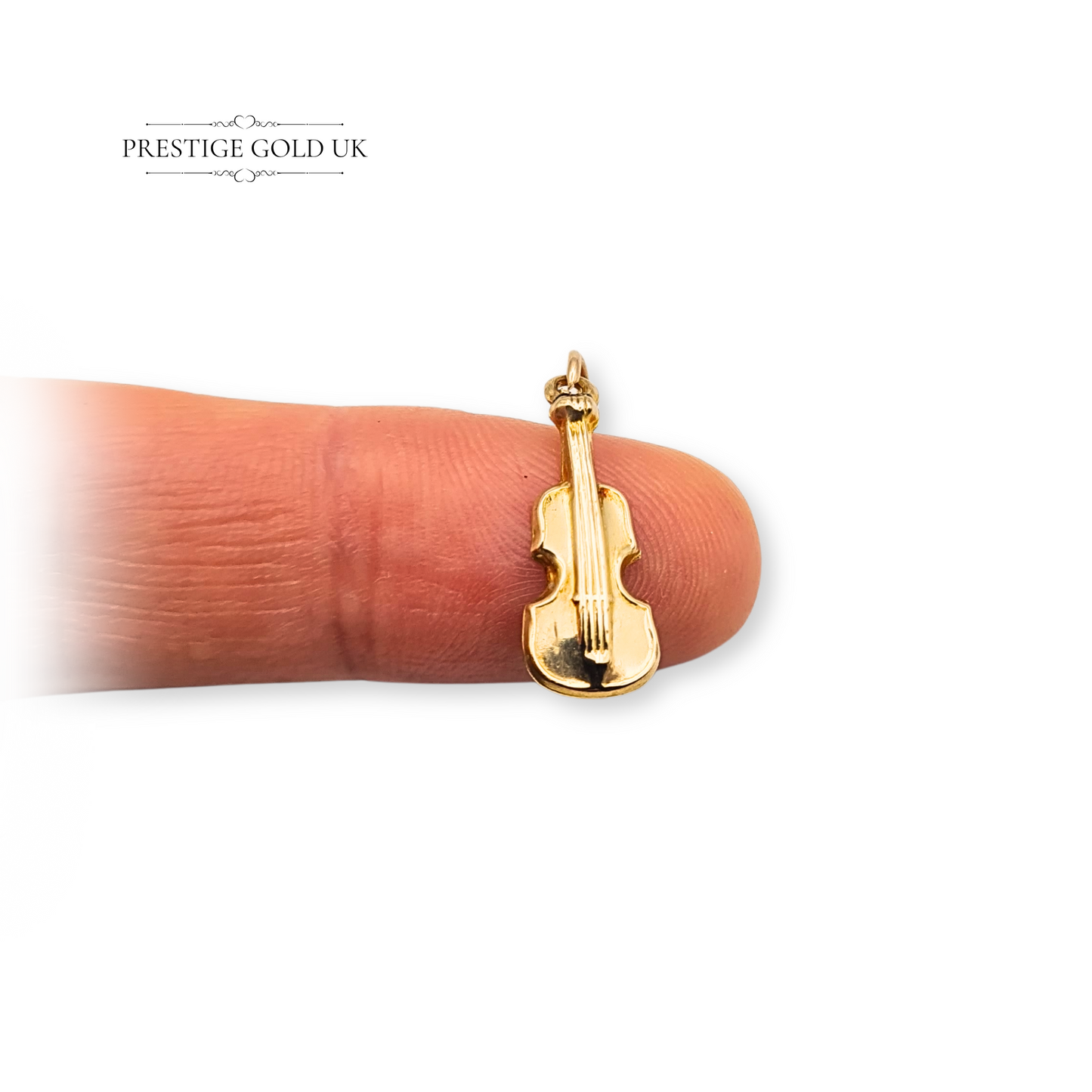 Tiny 9ct Gold Violin Charm, Hallmarked Chester 1957 Small Violin or Viola