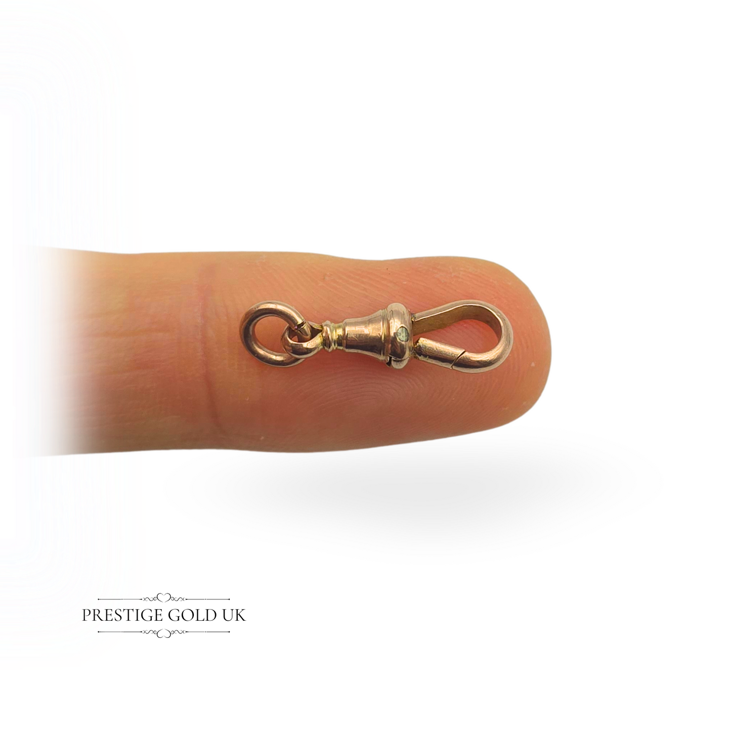 Vintage 9ct Rose Gold Dog Clip, 22mm Stamped 9ct