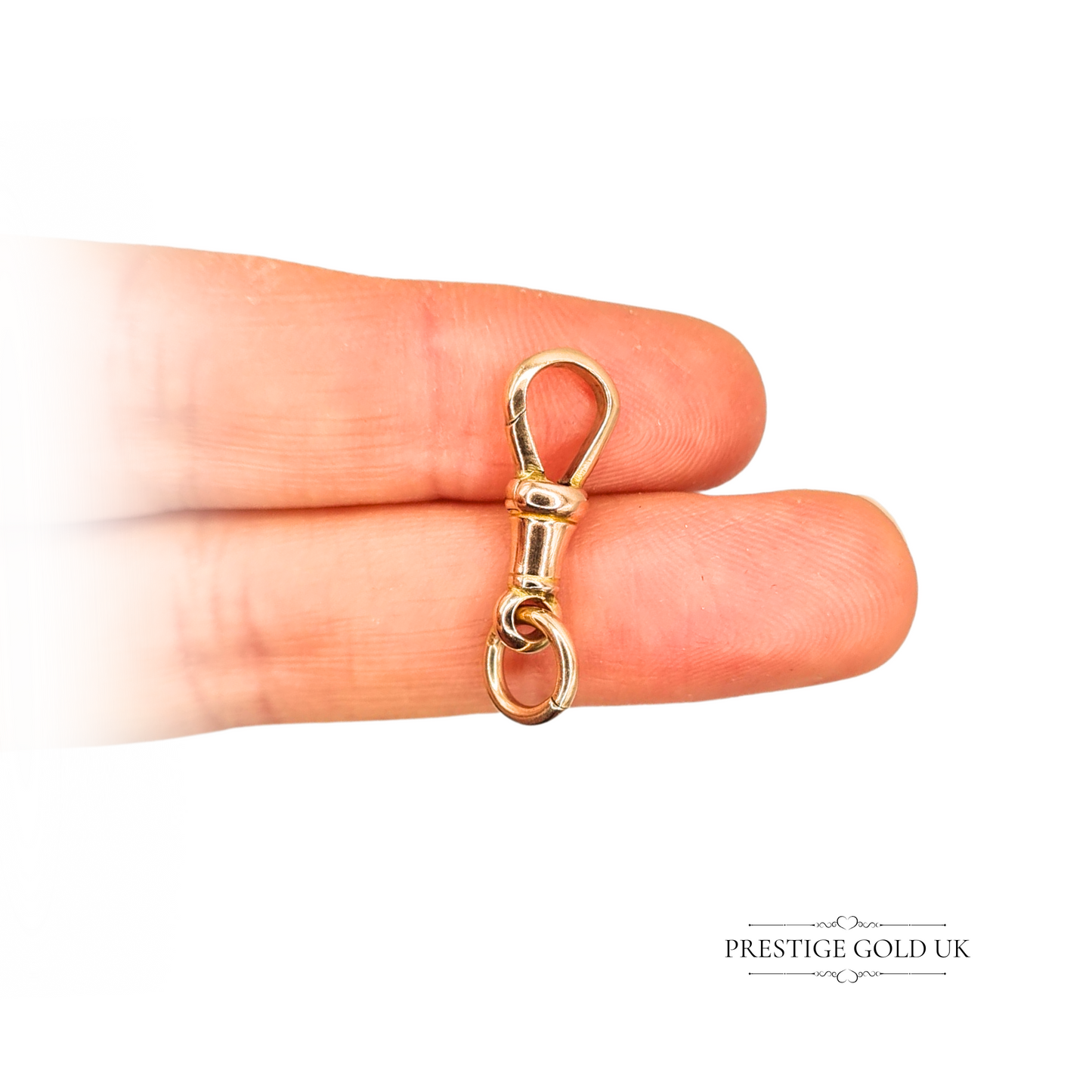 9ct Rose Gold Antique Dog Clip Clasp Stamped 9 375 24mm Wide