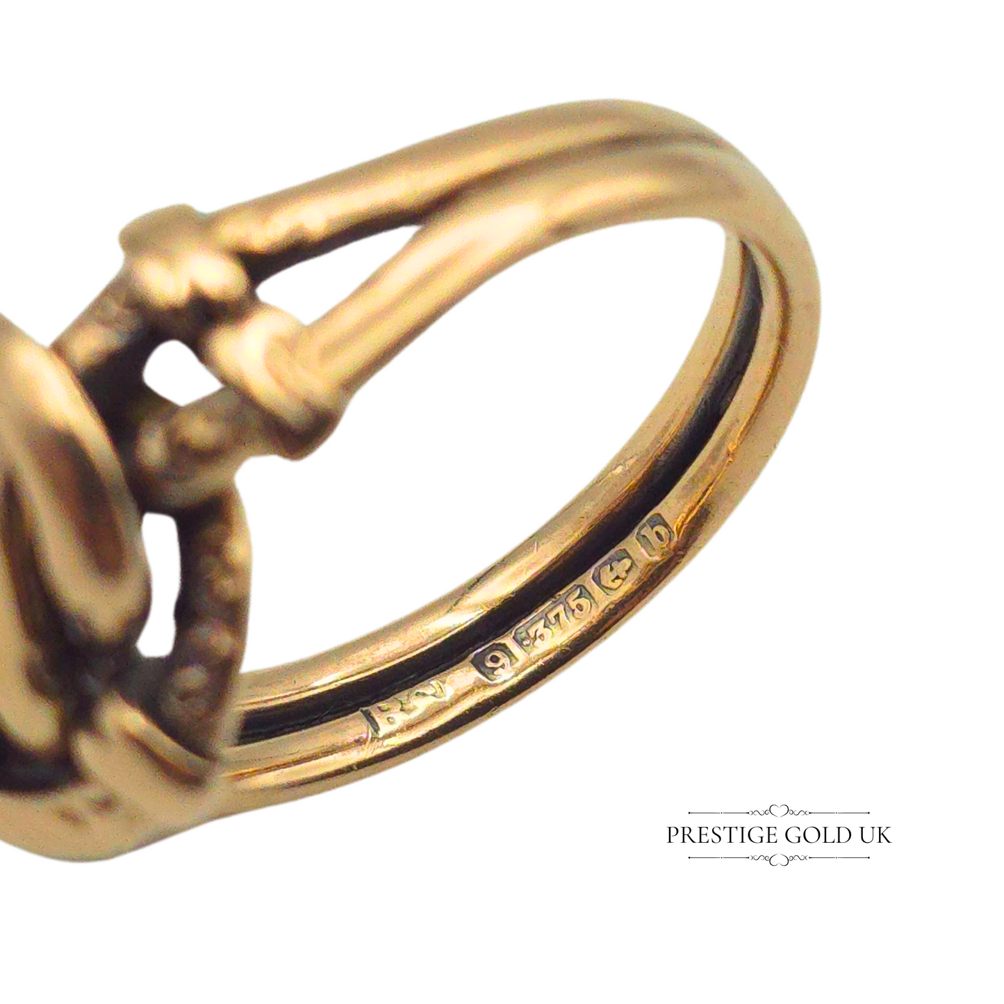 Antique 9ct Rose Gold Knot Ring, Birmingham 1901, UK P 1/2 US 8 EU 57