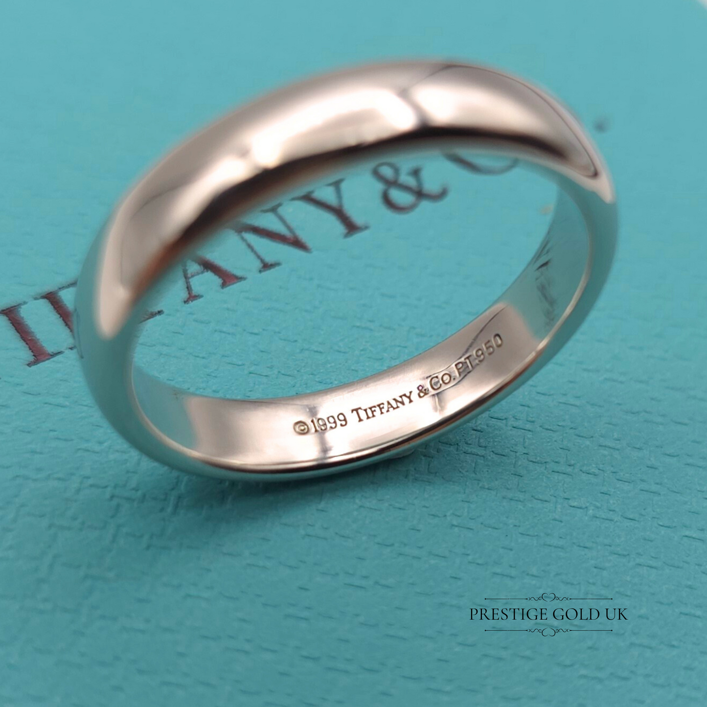 Platinum Tiffany & Co Wedding Ring, UK T 1/2 US 10, Professionally Refurbished