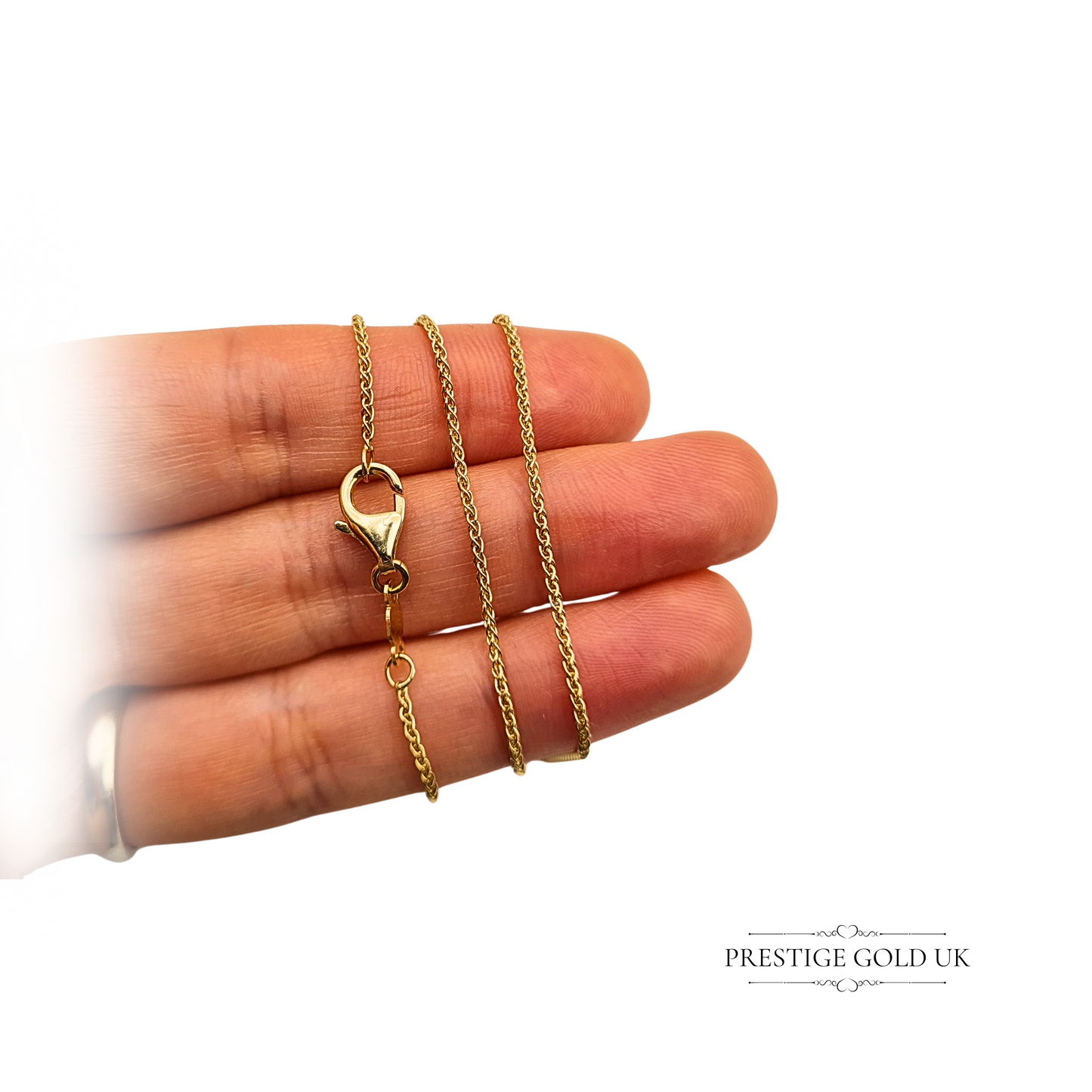 20" 14ct Gold Spiga Chain, 20" Necklace Large Lobster Claw Clasp