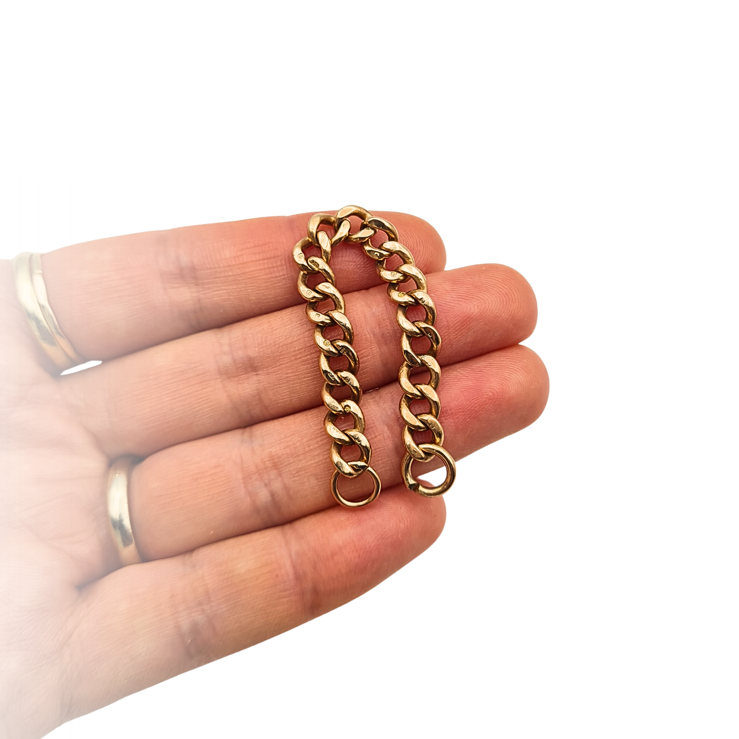 Antique 9ct Rose Gold Chain Extender Dropper 3.5in 9cm Solid Gold Curb Link Chain