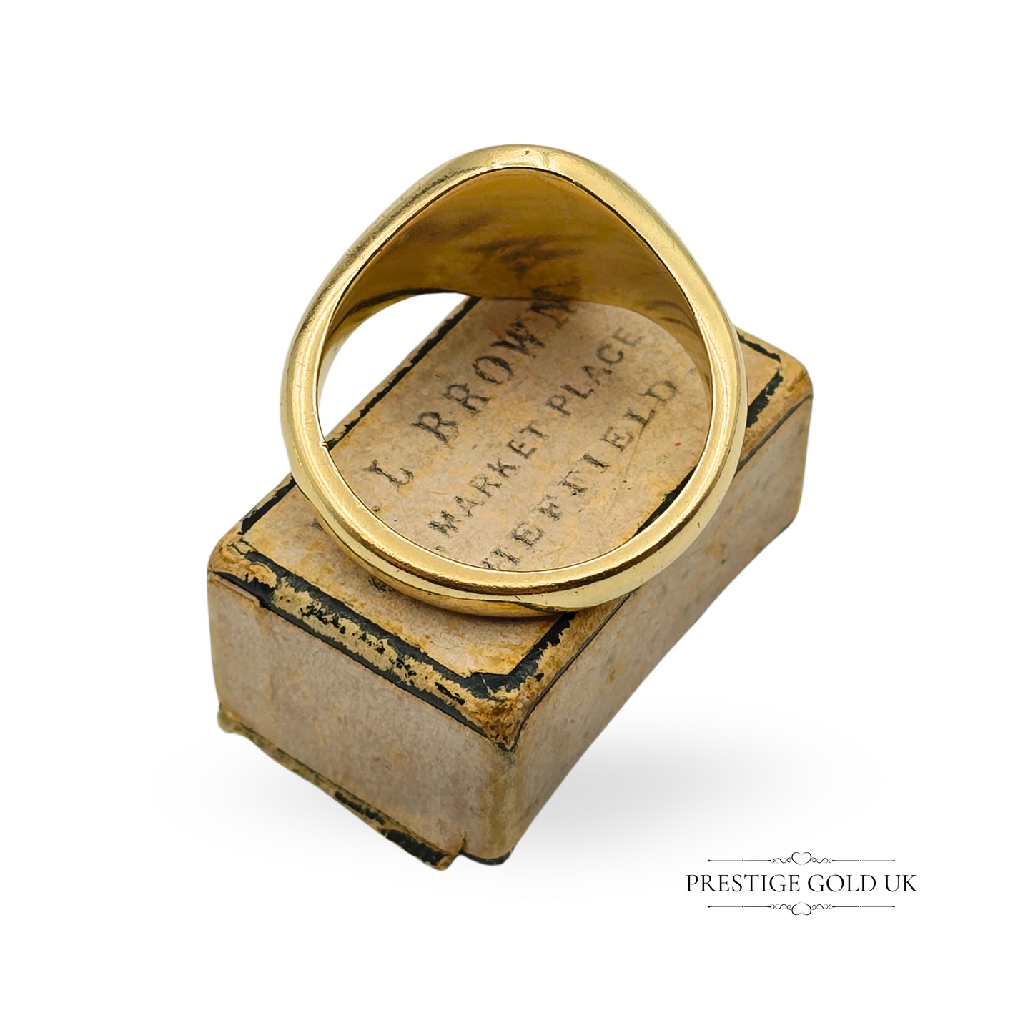 9ct Gold Monogrammed Signet Ring Solid Gold, Fully Hallmarked, UK T US 9 1/2