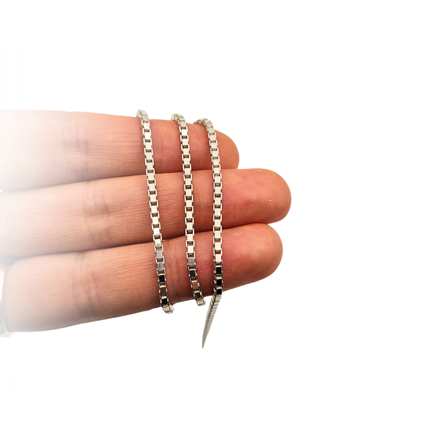 24” Long 925 Silver Box Chain Necklace, 60cm, Fully Hallmarked