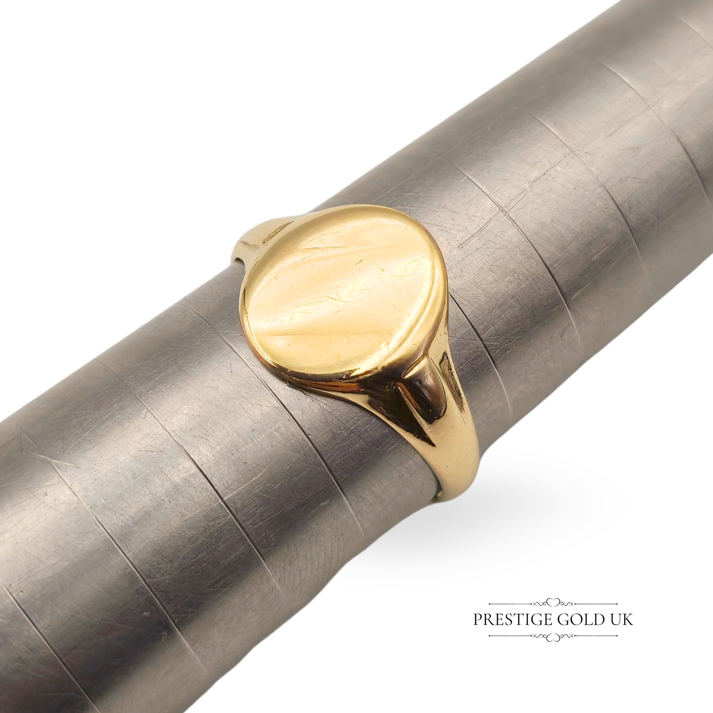 9ct Gold Oval Signet Ring, 949 Hallmark, Solid Gold, UK R US 6 3/4 Euro 59