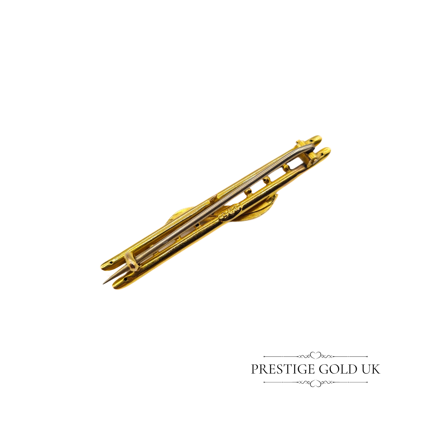 Vintage 9ct Gold Twin-Row Pearl Brooch, 4.5cm