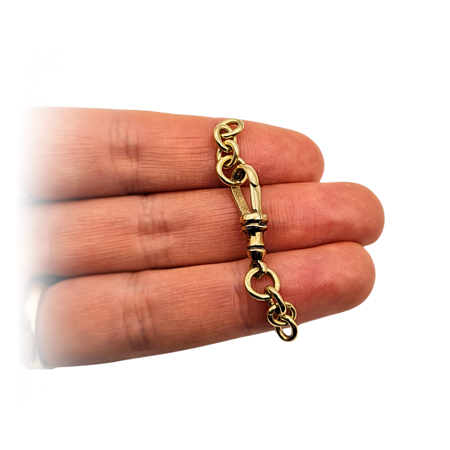 9ct Yellow Gold Albert Dog Clip, Sheffield 1996 Hallmark, Vintage Chain