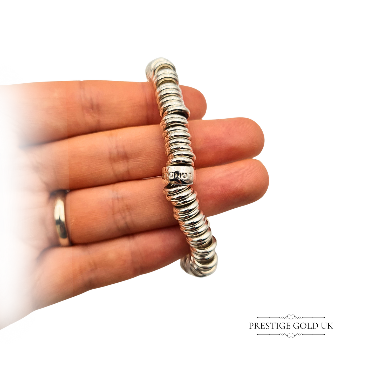7" Links of London Silver Sweetie Bracelet, Iconic Stretch Fit, Fully Refurbished