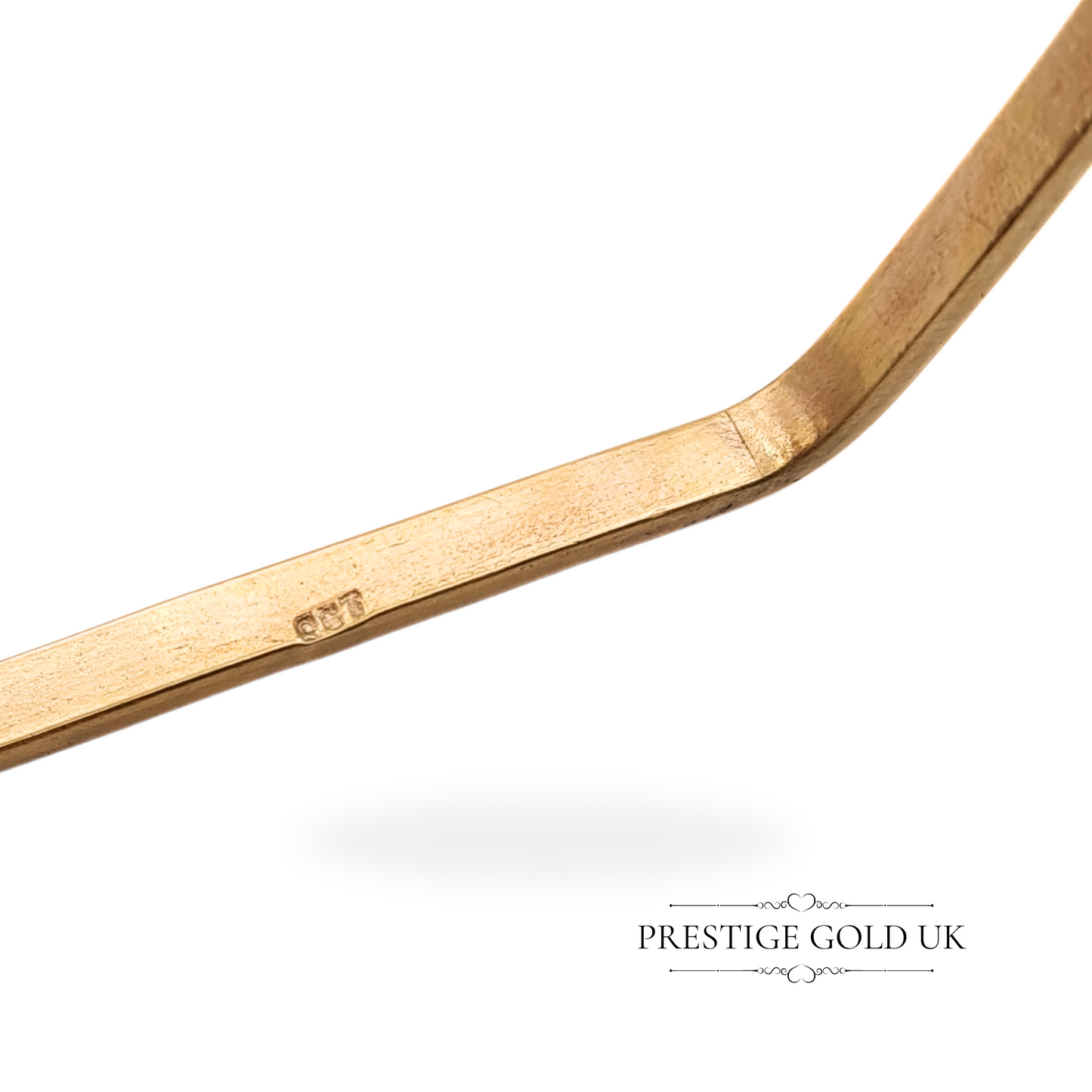 Vintage 9ct Gold Hexagonal Bangle, Stamped 9ct, Brushed Finish, Six-Sided Design, 7 3/4" 20cm Fitment
